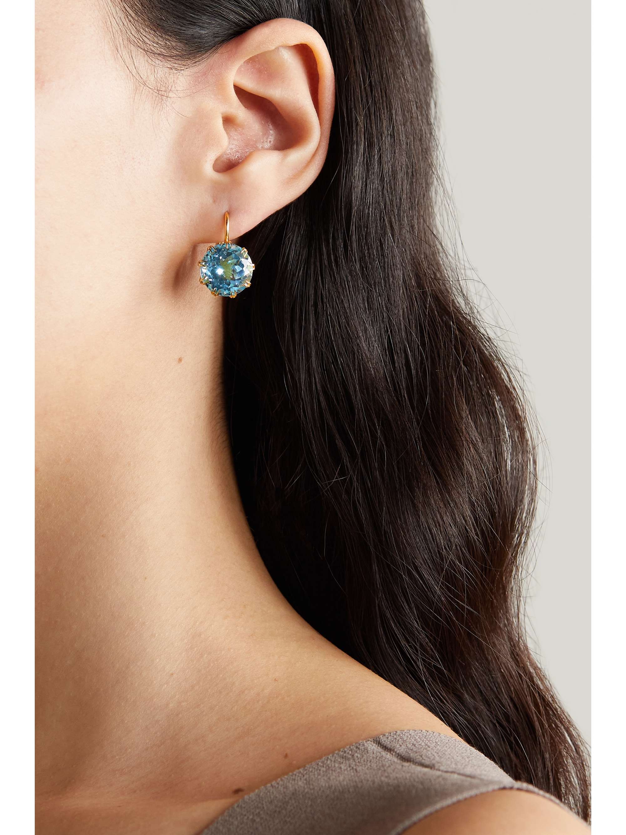 ILEANA MAKRI Crown 18-karat gold topaz earrings
