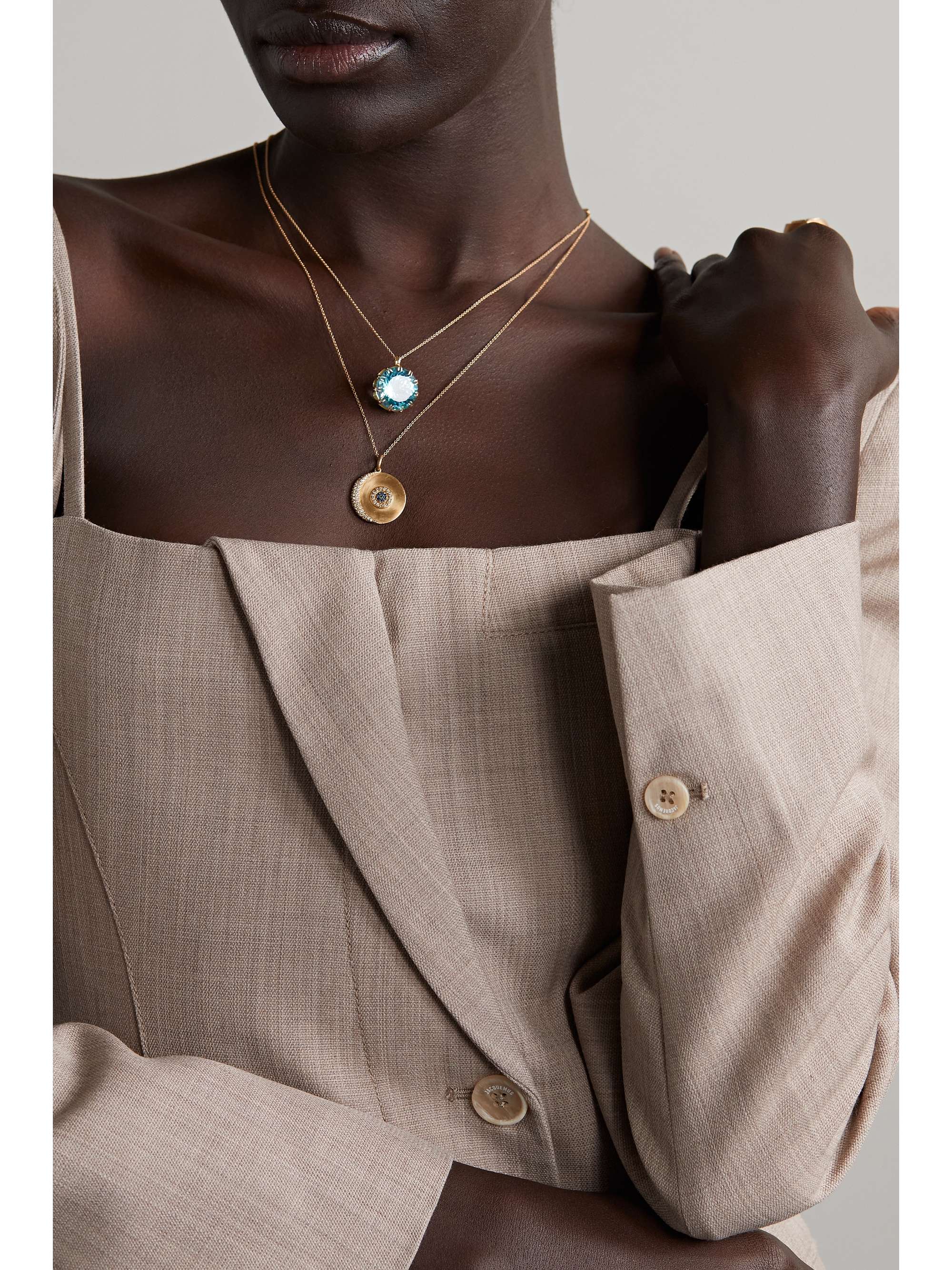 ILEANA MAKRI Crown 18-karat gold topaz necklace