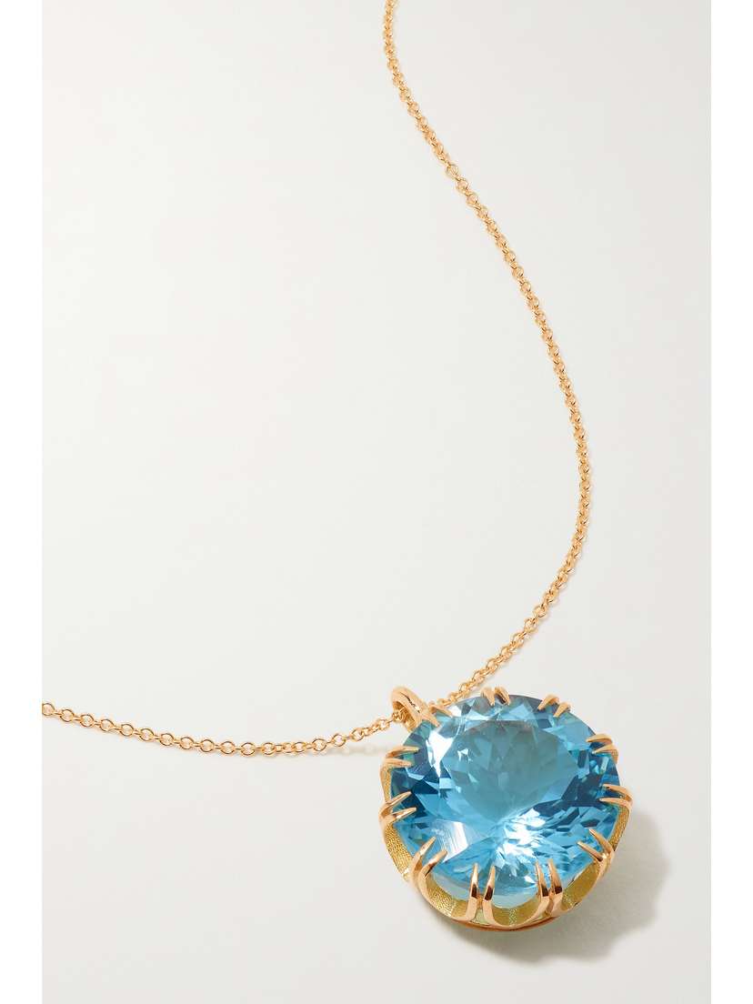 Ileana Makri Crown 18-karat Gold Topaz Necklace