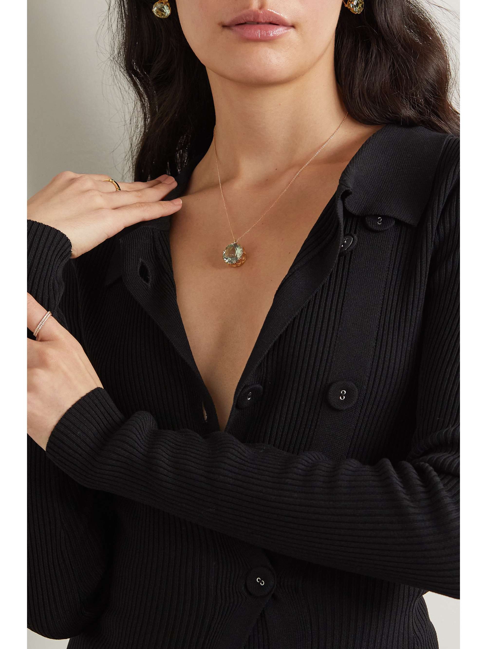 ILEANA MAKRI Crown 18-karat gold topaz necklace