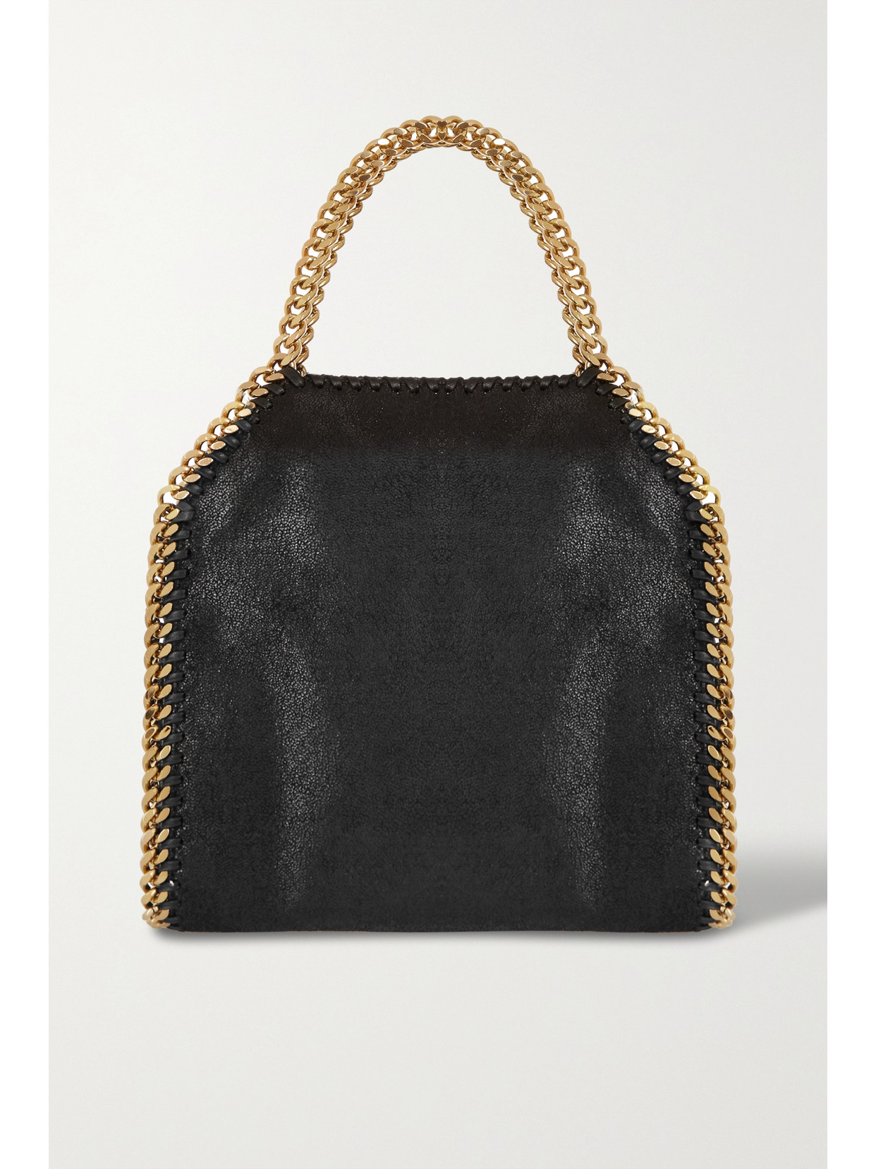 Stella Mccartney The Falabella Mini Faux Brushed-leather Shoulder Bag In Black