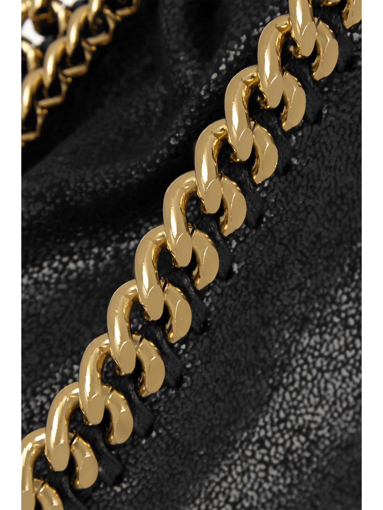 Stella Mccartney The Falabella Mini Faux Brushed-leather Shoulder Bag In Black