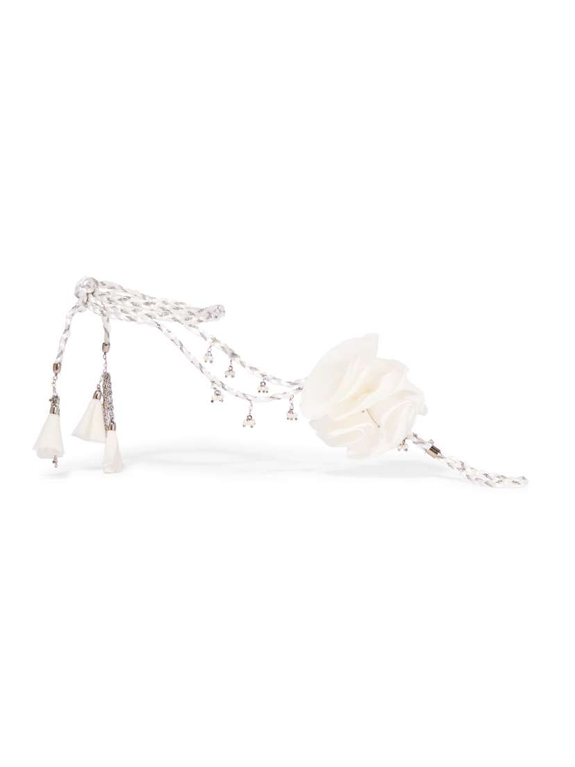 Rosantica Seta Palladium-tone, Pearl And Silk Anklet