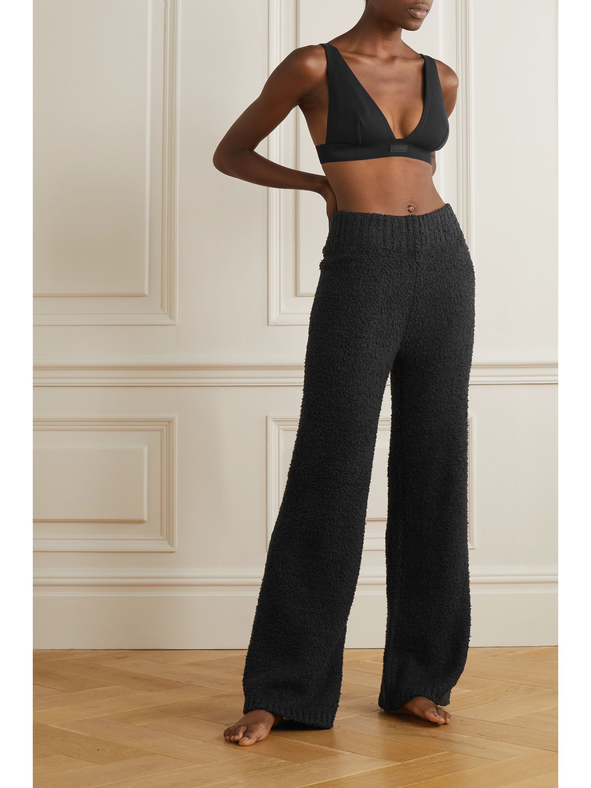 Black Cozy Knit bouclé pants Onyx SKIMS NETAPORTER