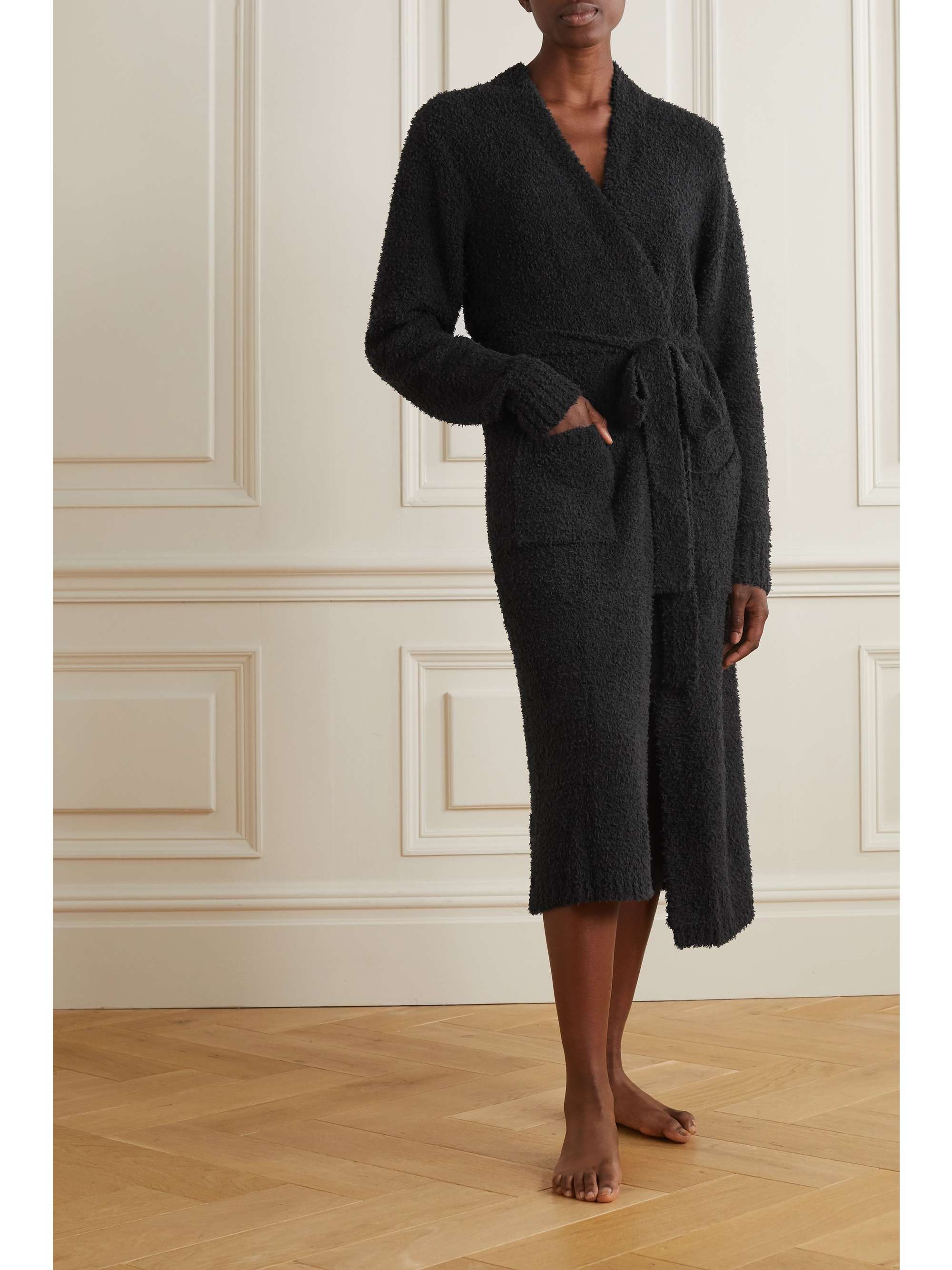 SKIMS Cozy Knit bouclé robe Onyx NETAPORTER