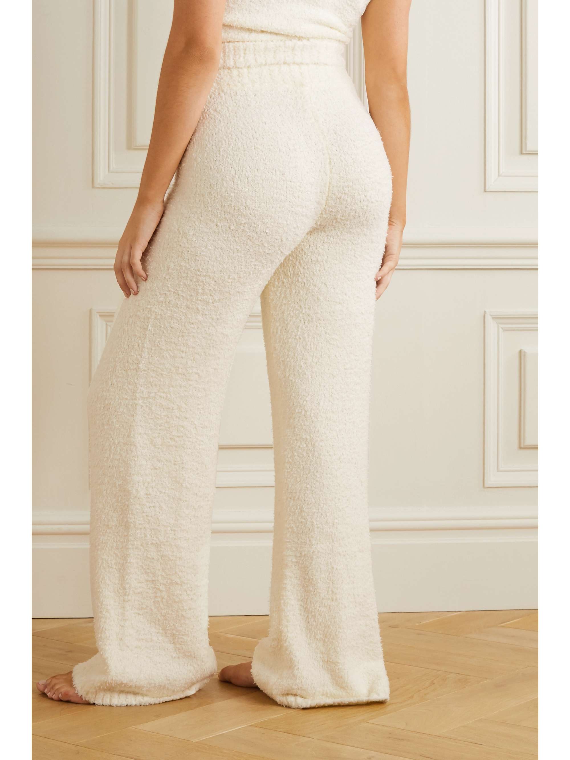 SKIMS Cozy Knit bouclé track pants - Garnet