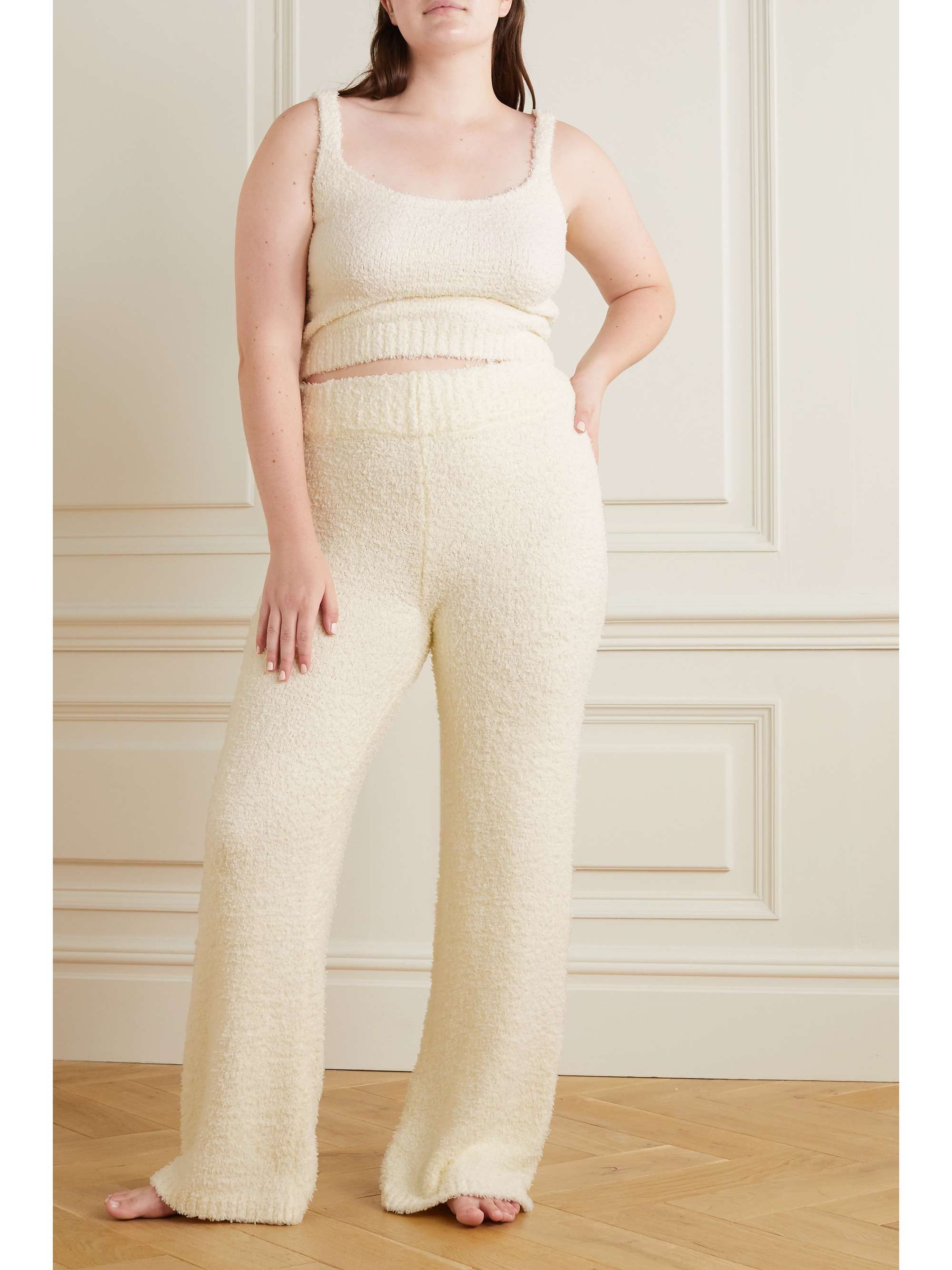 SKIMS Cozy Knit bouclé track pants - Garnet