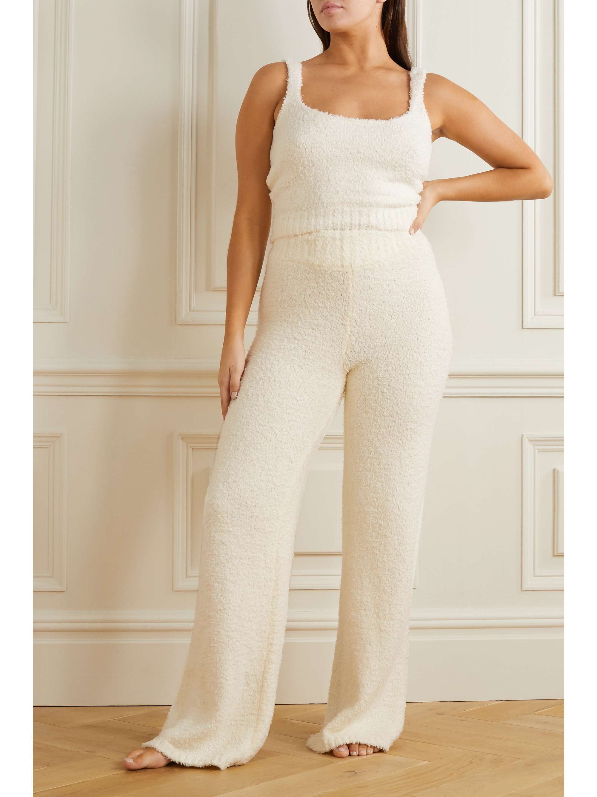 Cozy Knit bouclé pants - Bone