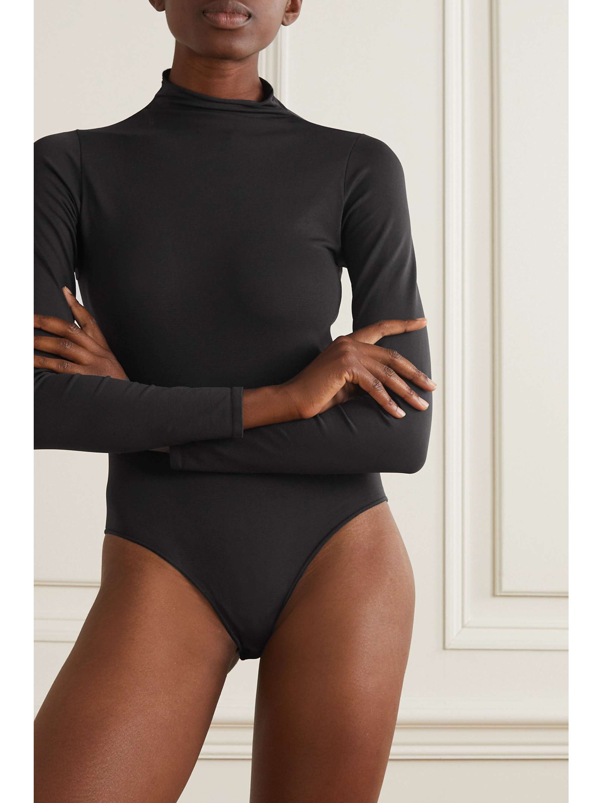 mock neck bodysuit long sleeve