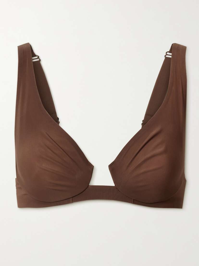Skims Naked Plunge Bra - Smokey Quartz