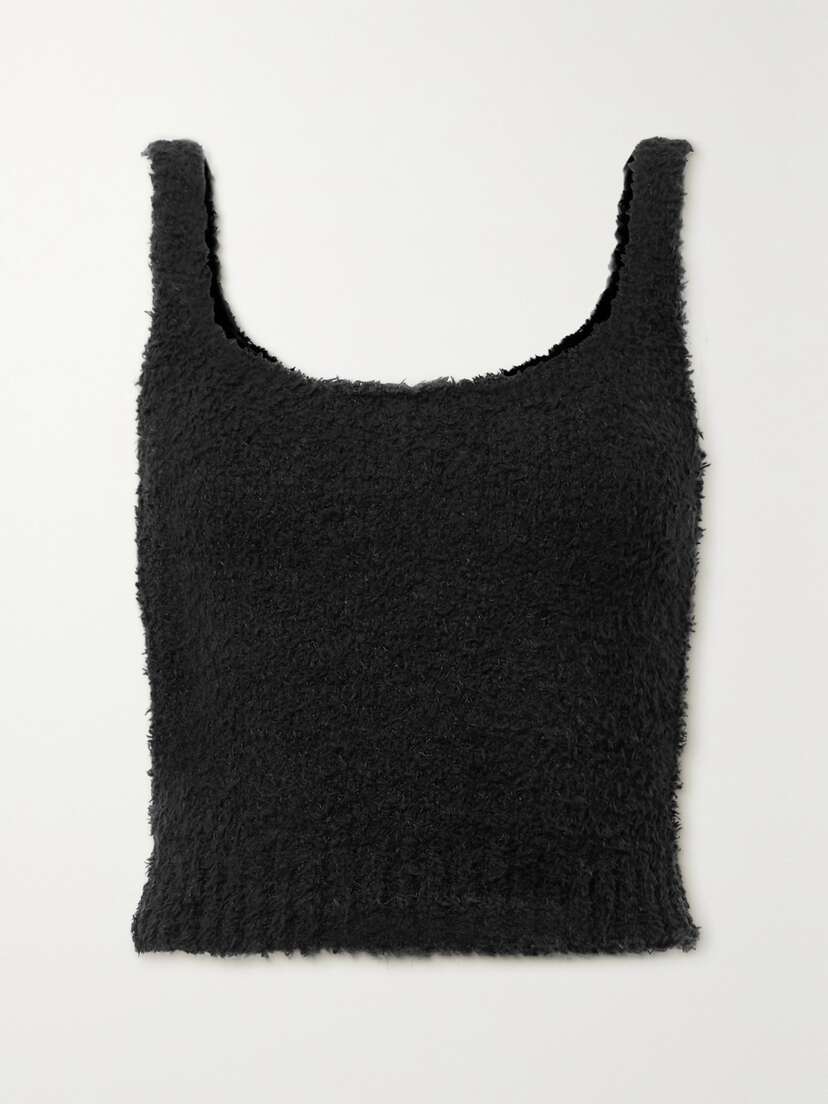 Skims Cozy Knit Bouclé Tank - Onyx