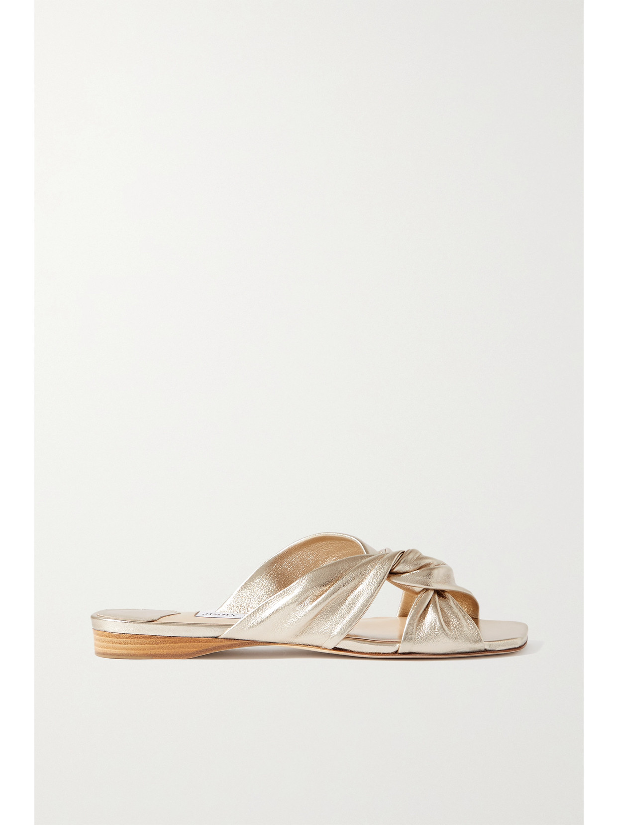 Jimmy Choo Narisa Knotted Metallic Leather Sandals - Gold