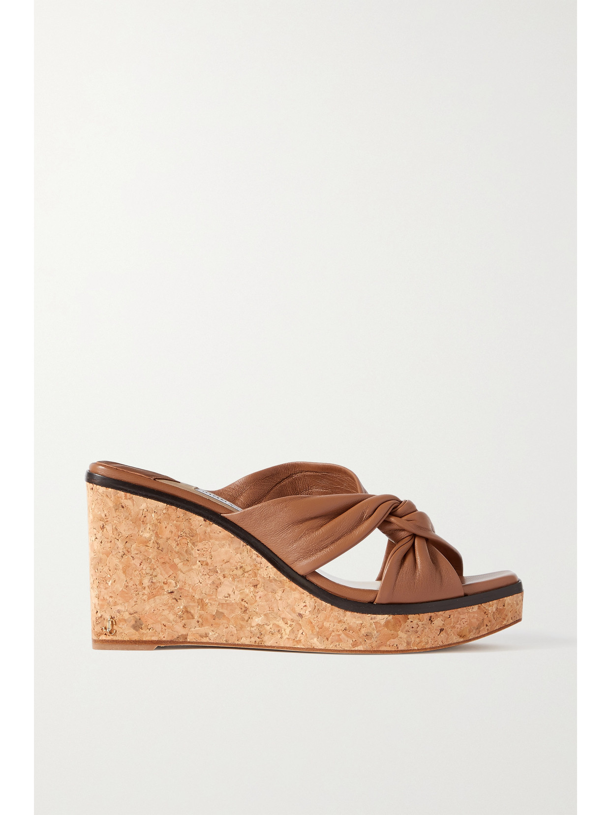 Jimmy Choo Women's Narisa Leather Platform Wedge Mules In Tan