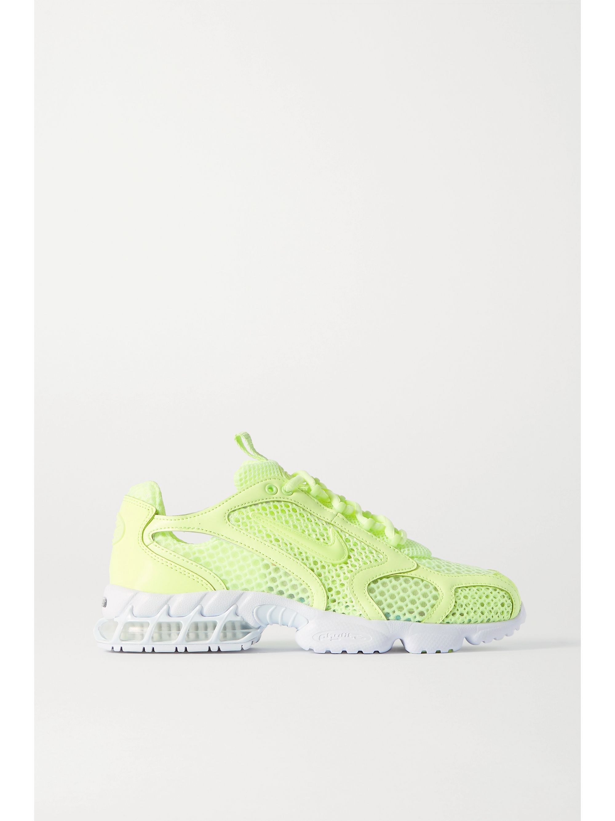 Bright green Air Zoom Spiridon Cage 2 faux leather-trimmed mesh ... Bright green Air Zoom Spiridon Cage 2 faux leather-trimmed mesh ...