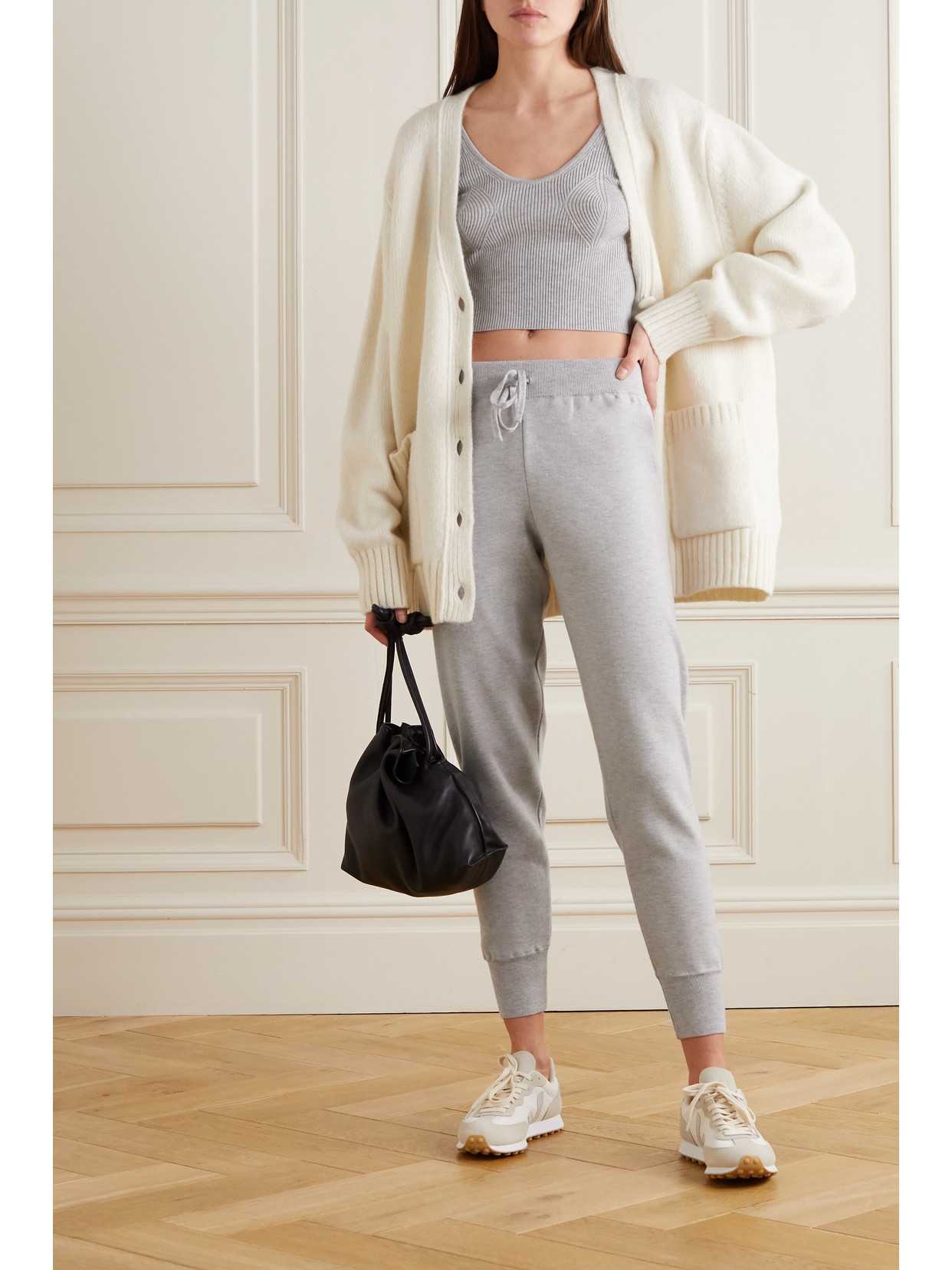 Cordova Merino Wool Track Pants In Light Gray