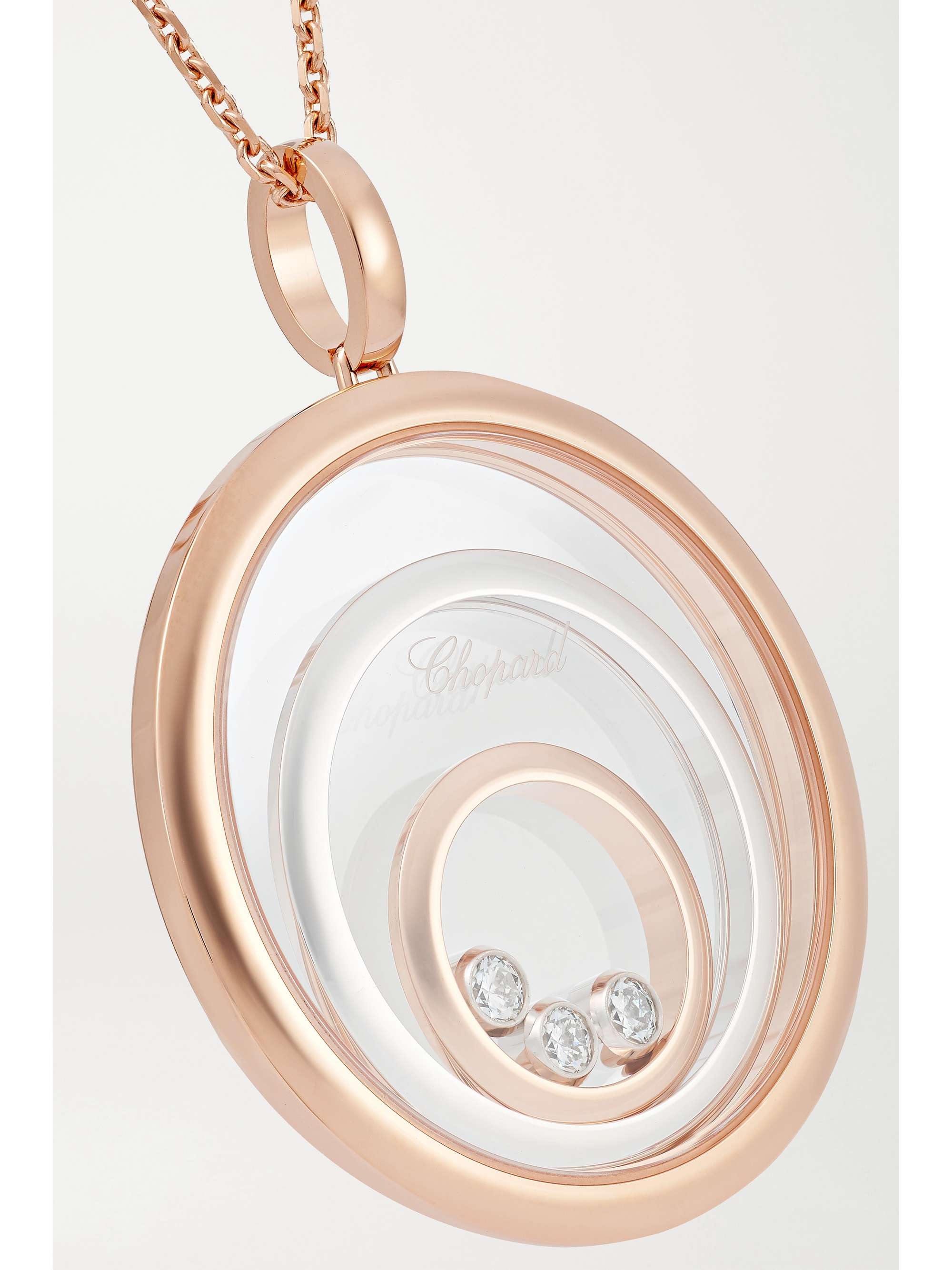 CHOPARD Happy Spirit 18karat rose and white gold diamond necklace