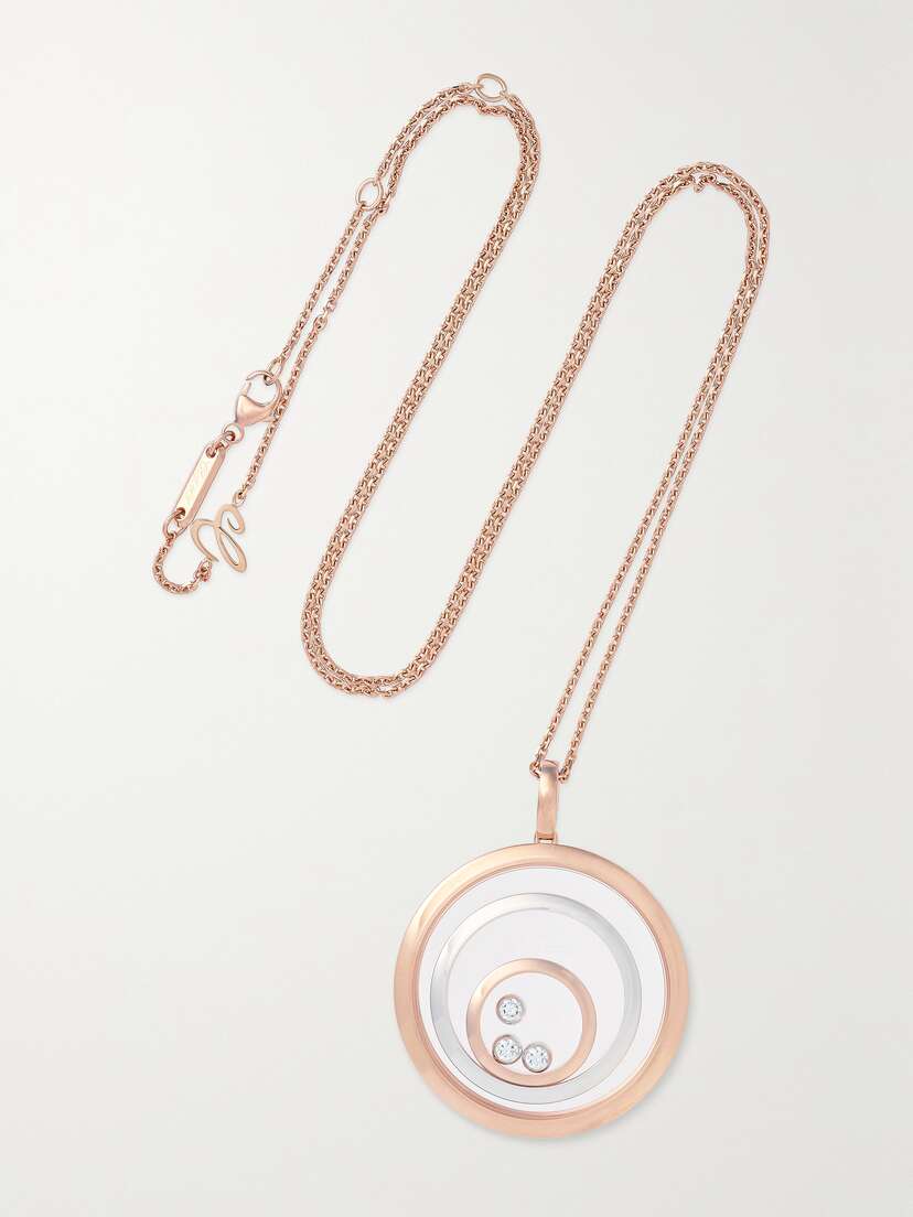 Chopard Happy Spirit 18-karat Rose And White Gold Diamond Necklace