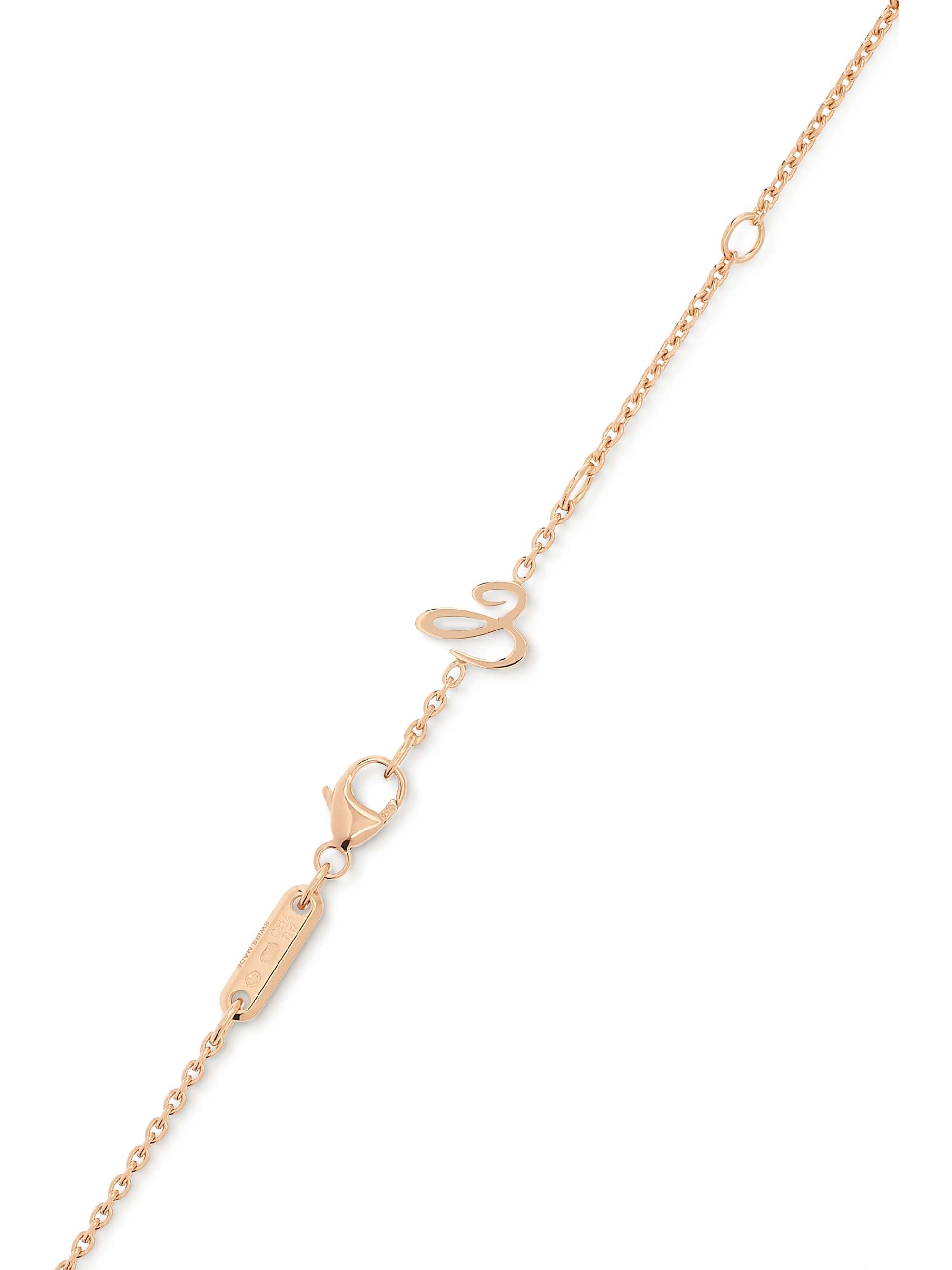 CHOPARD Happy Spirit 18-karat rose and white gold diamond necklace