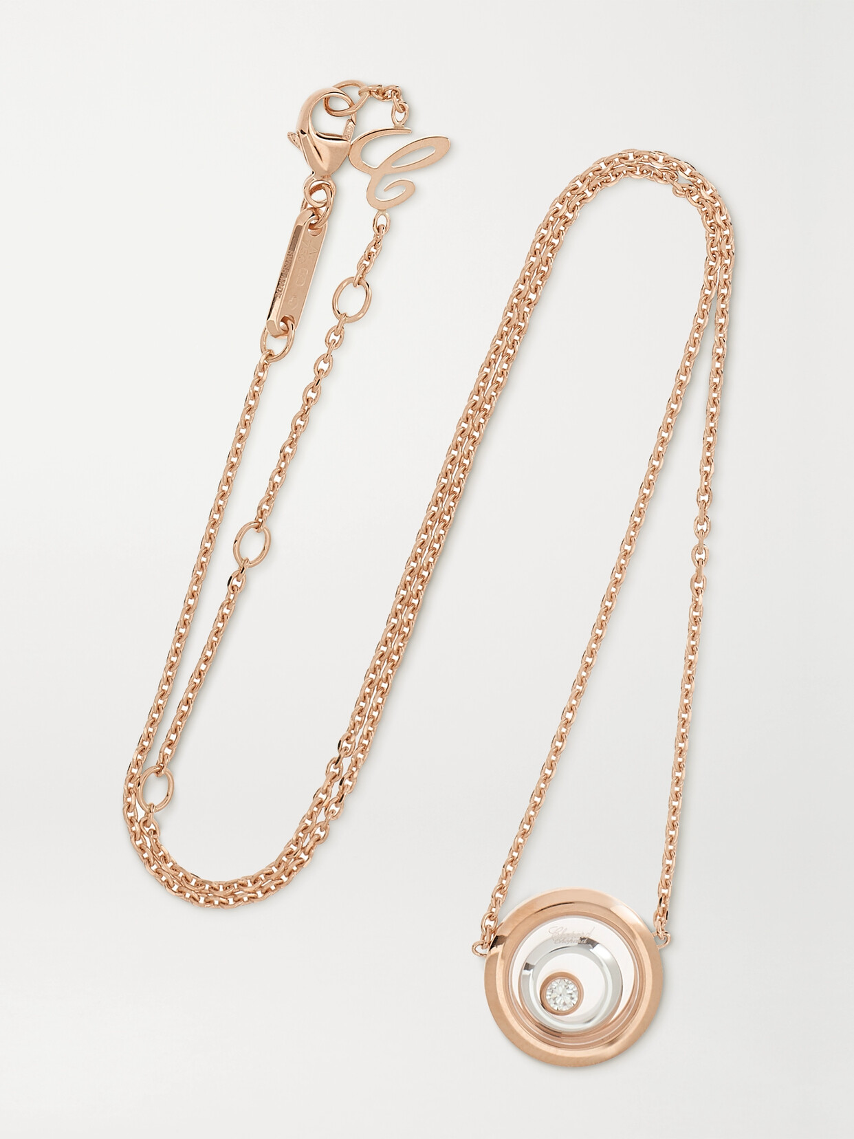 Chopard Happy Spirit 18-karat Rose And White Gold Diamond Necklace - Rose gold