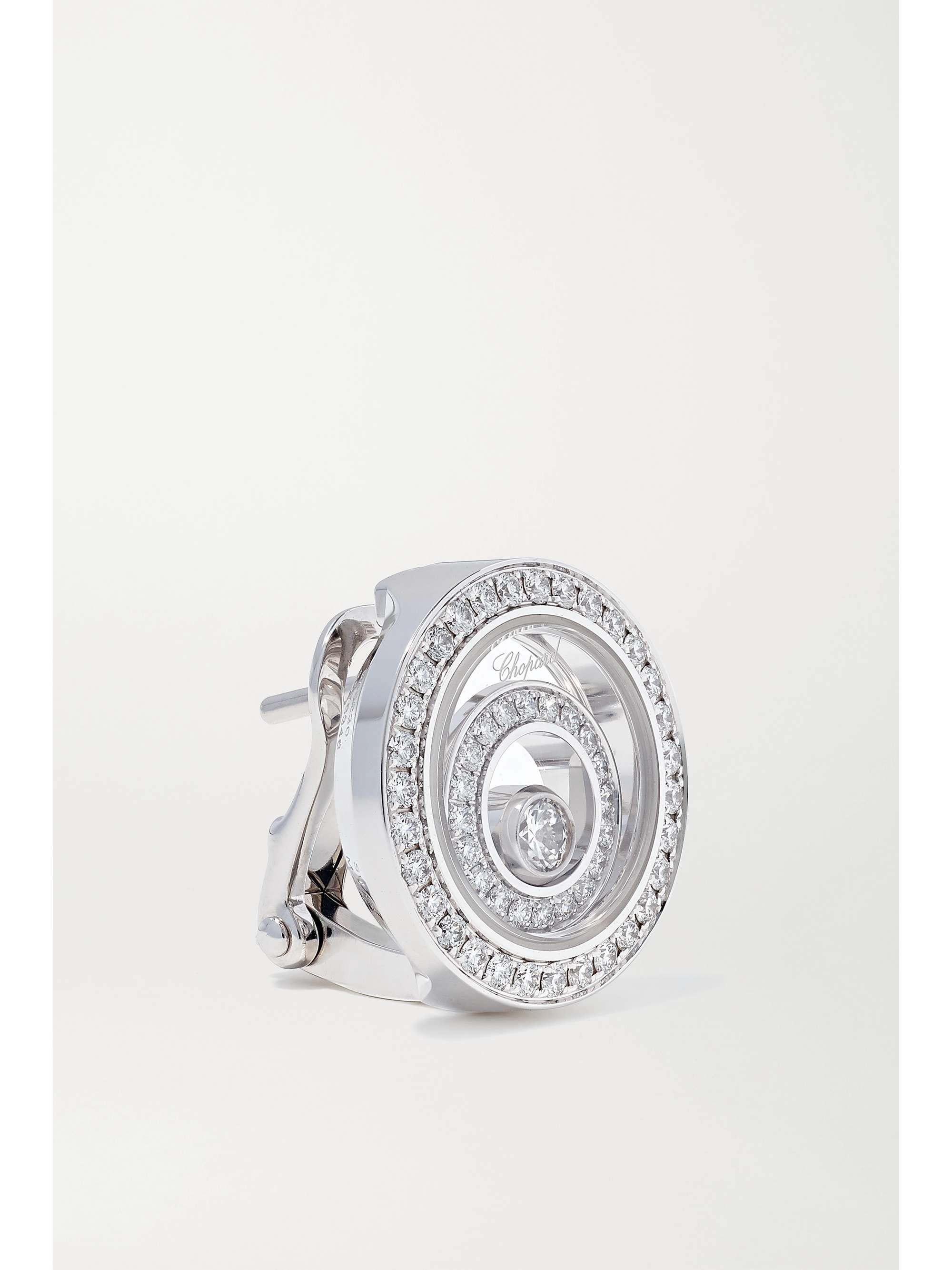CHOPARD Happy Spirit 18-karat white gold diamond earrings
