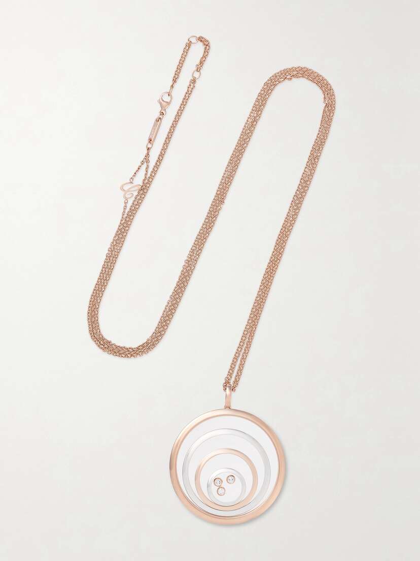 Chopard Happy Spirit 18-karat Rose And White Gold Diamond Necklace