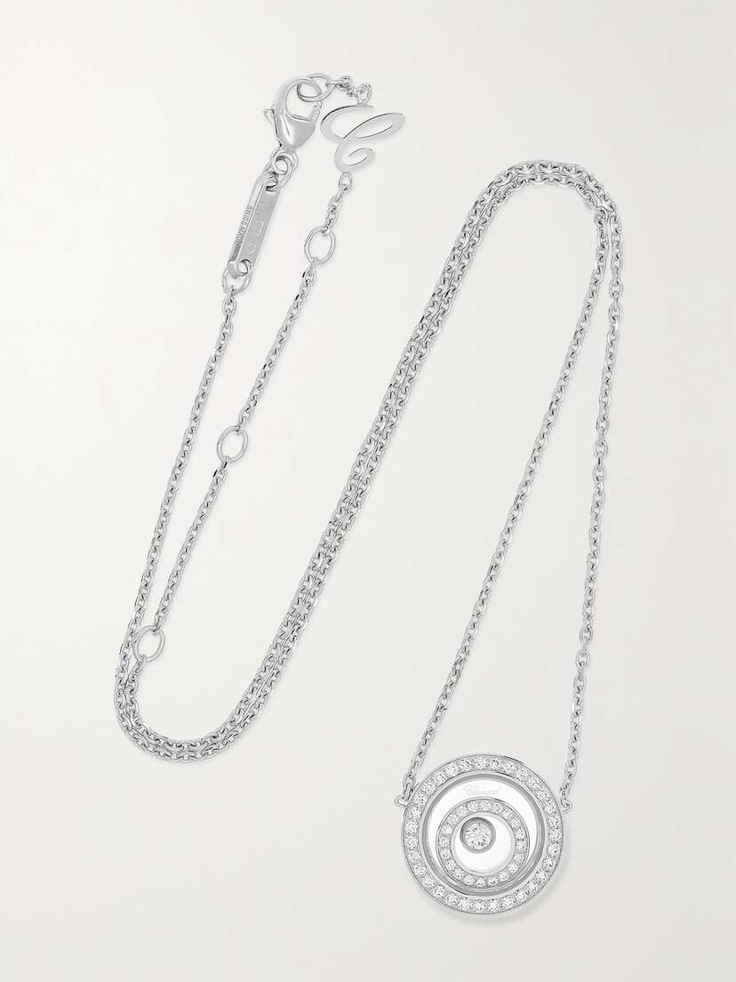 Chopard Happy Spirit 18-karat White Gold Diamond Necklace