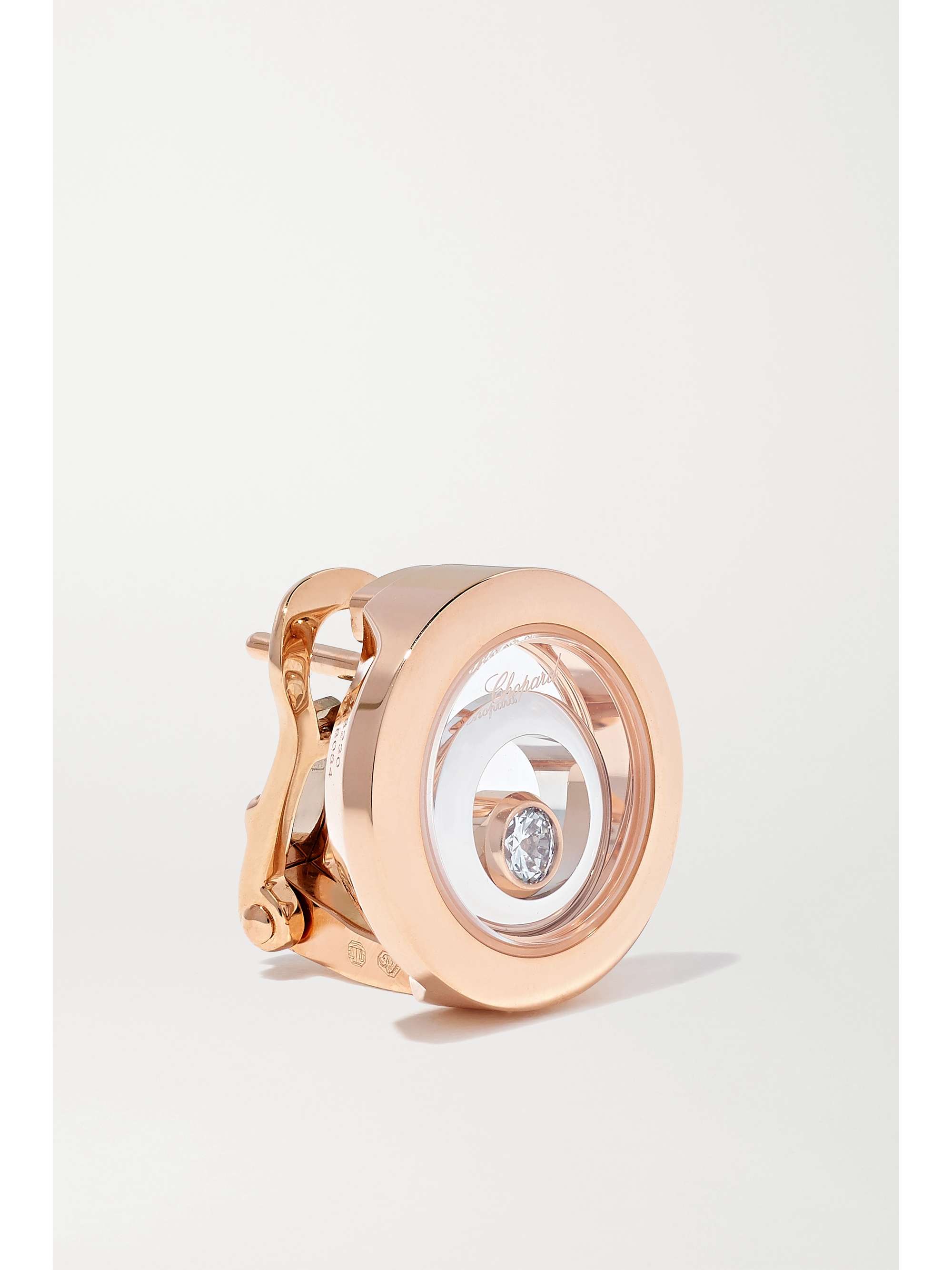 CHOPARD Happy Spirit 18-karat rose and white gold diamond earrings