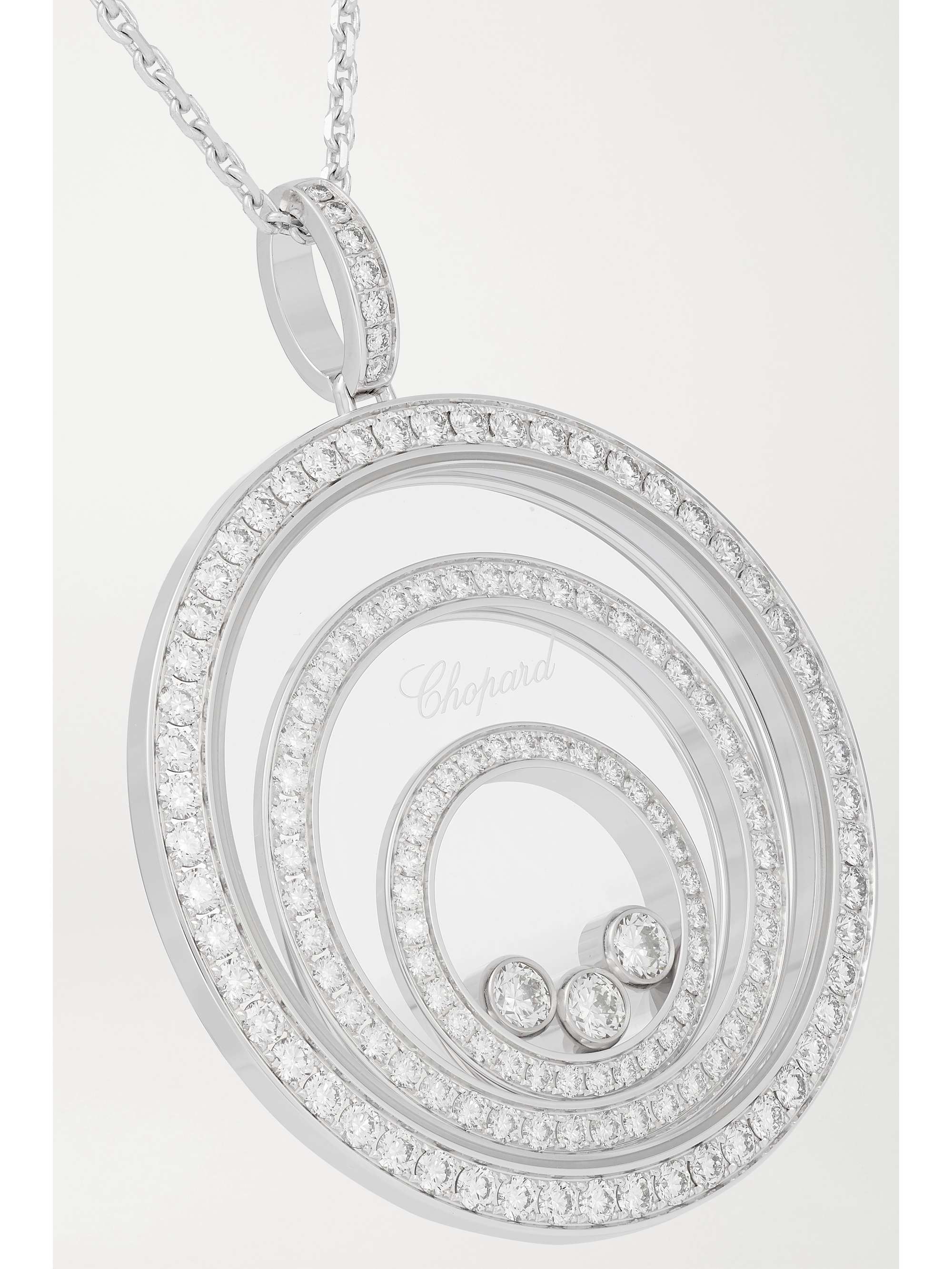 CHOPARD Happy Spirit 18-karat rose and white gold diamond necklace