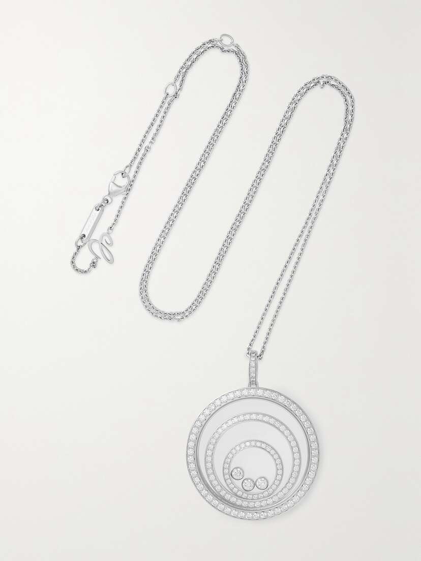 Chopard Happy Spirit 18-karat White Gold Diamond Necklace