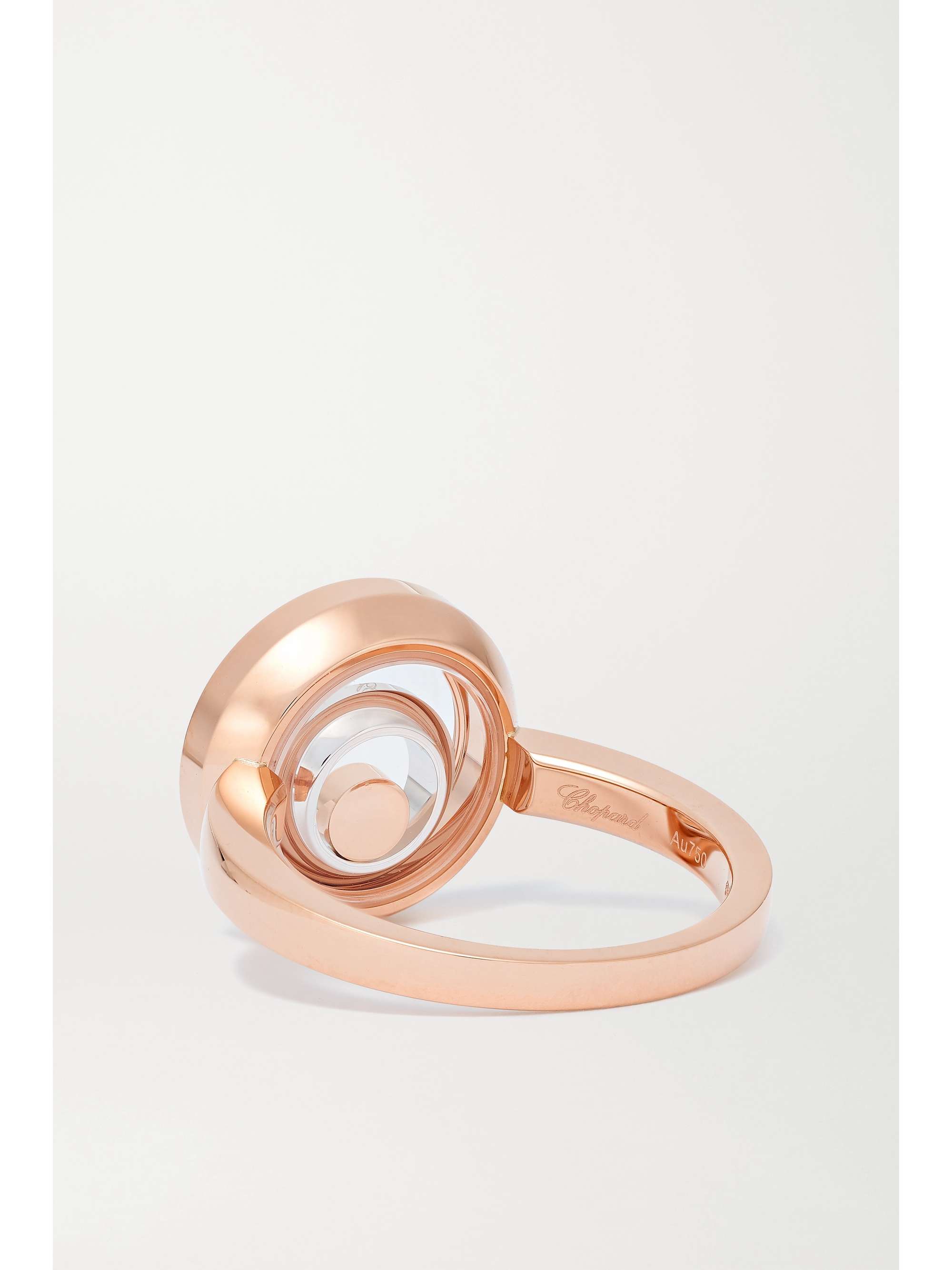 CHOPARD Happy Spirit 18-karat rose and white gold diamond ring