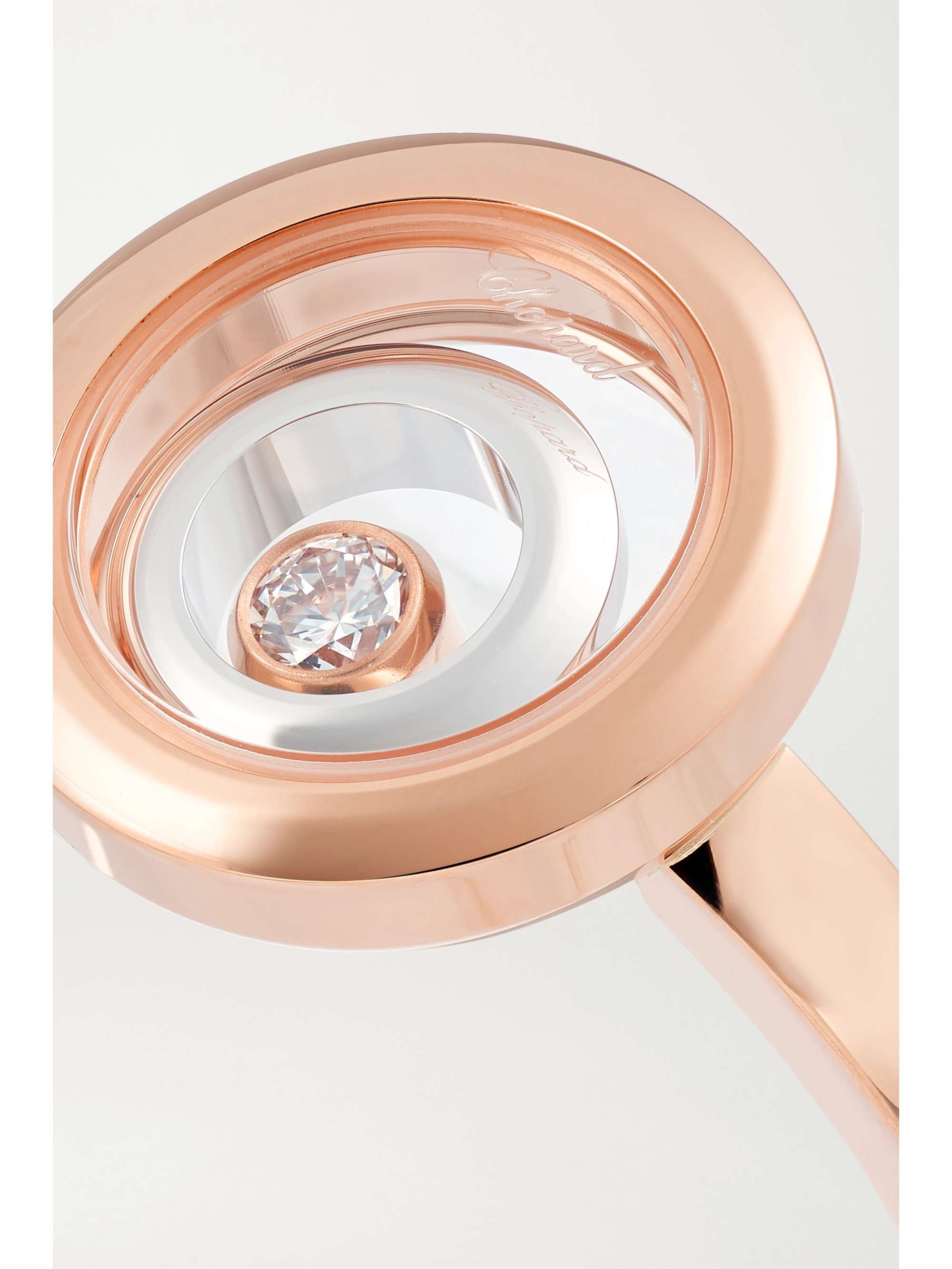 CHOPARD Happy Spirit 18-karat rose and white gold diamond ring