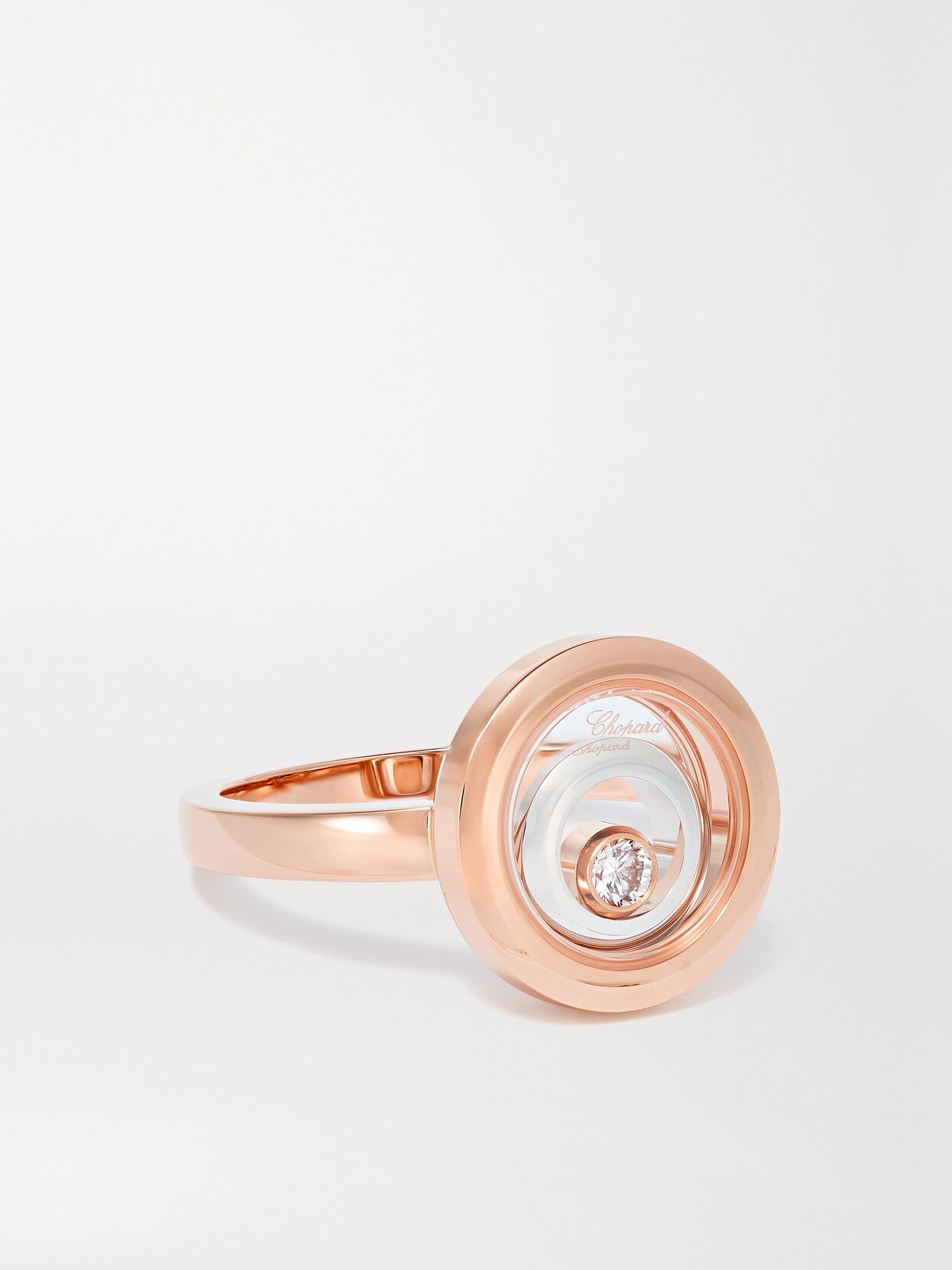 Chopard Happy Spirit 18-karat Rose And White Gold Diamond Ring In Rose Gold