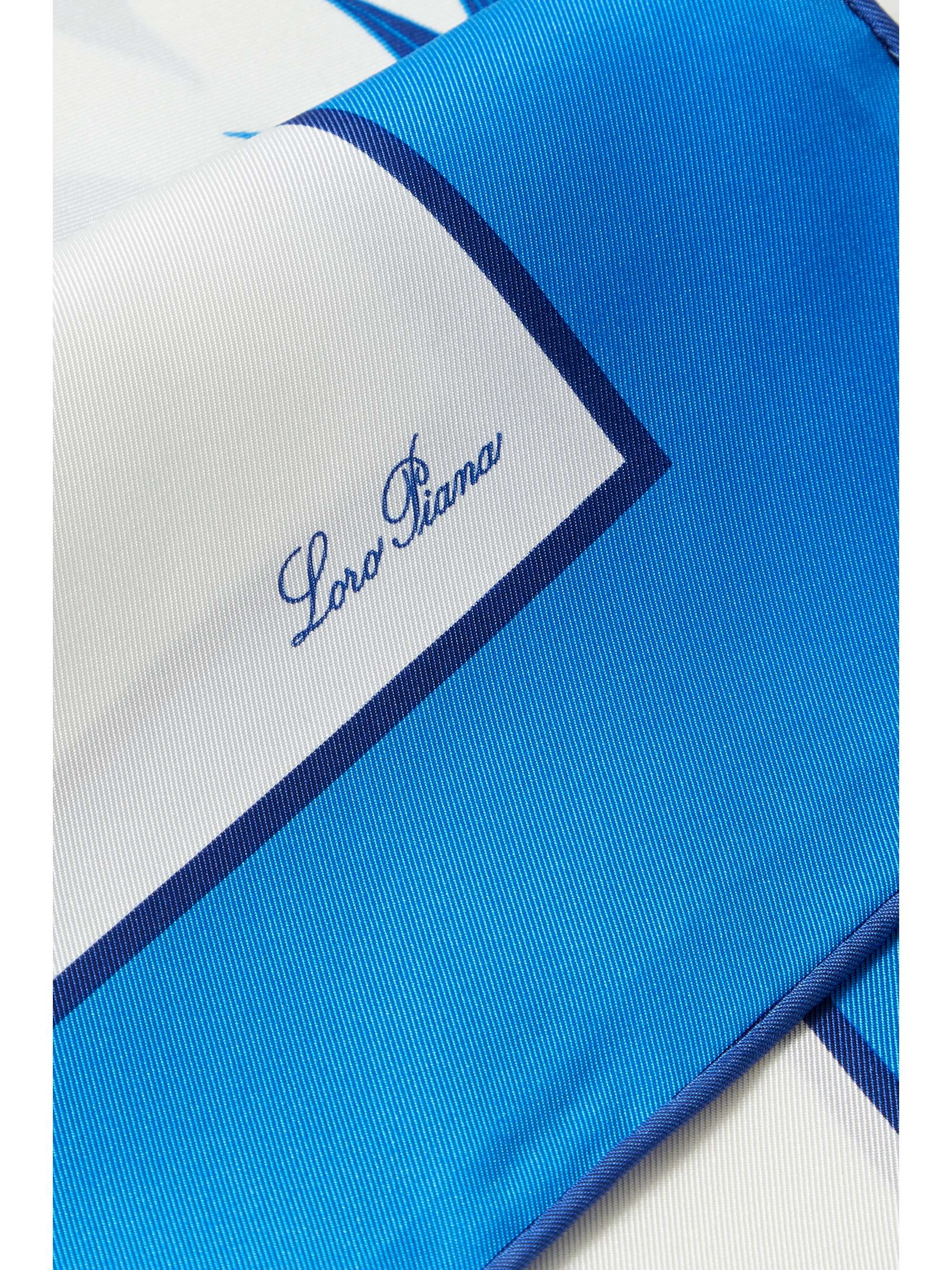 LORO PIANA Floral-print silk-twill scarf