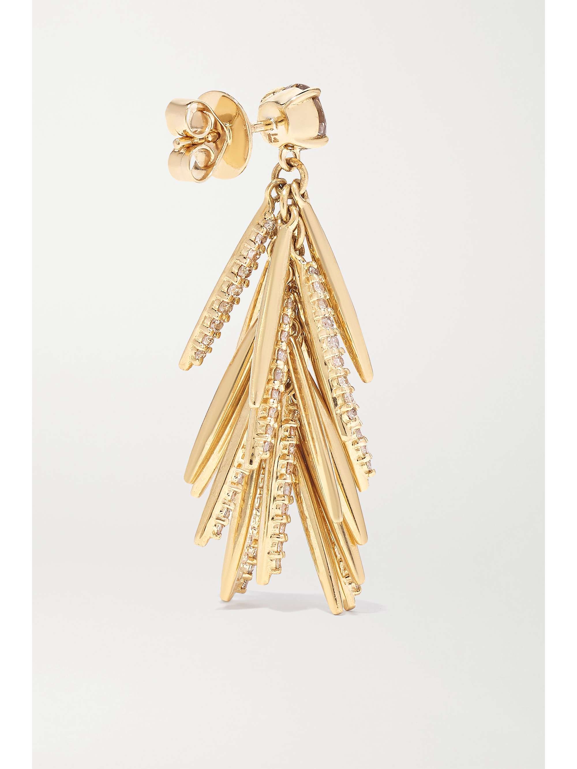 ILEANA MAKRI Grass Sunshine Drops 18-karat gold diamond earrings