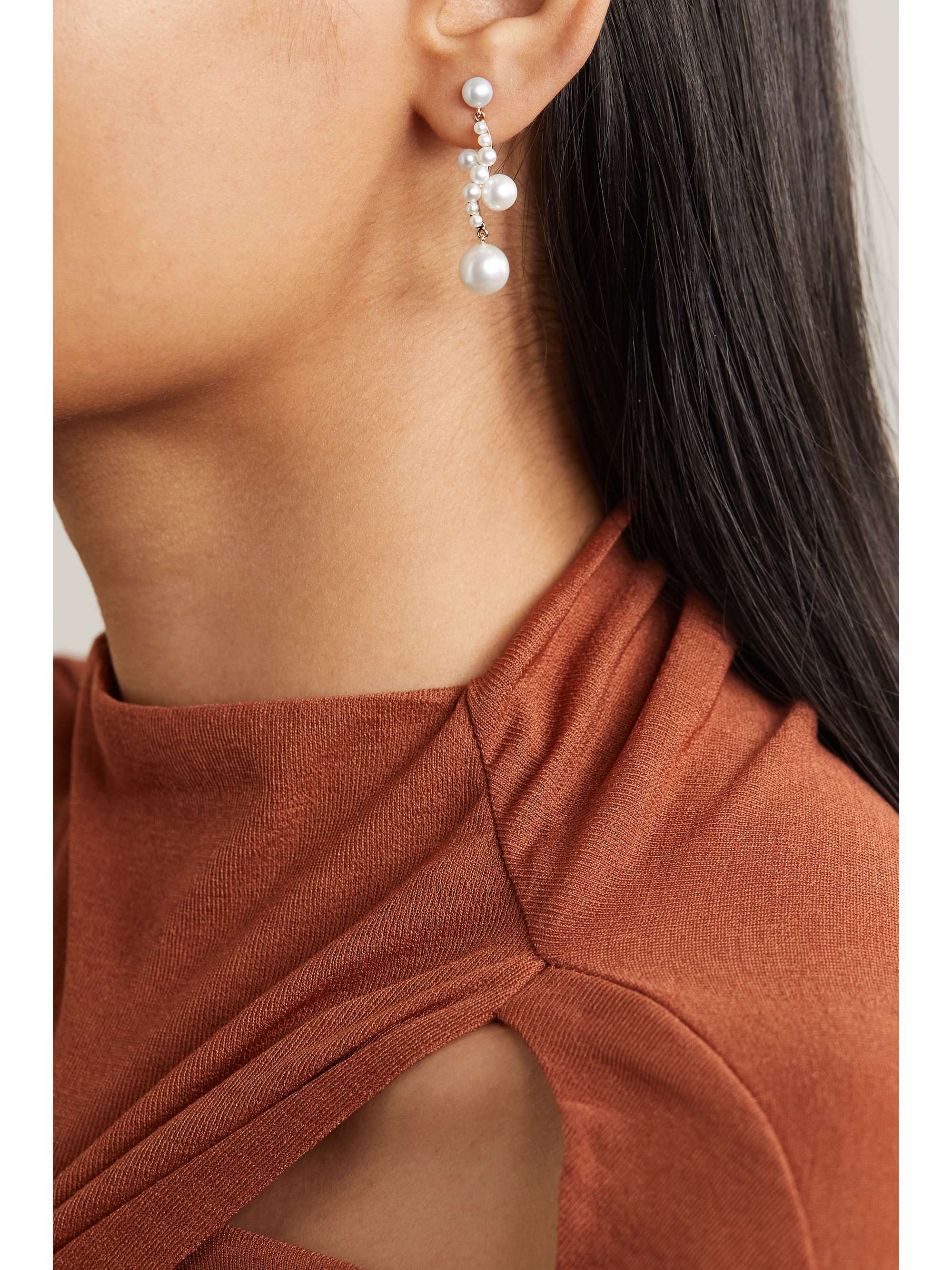 SOPHIE BILLE BRAHE Ocean Perle 14-karat gold pearl single earring