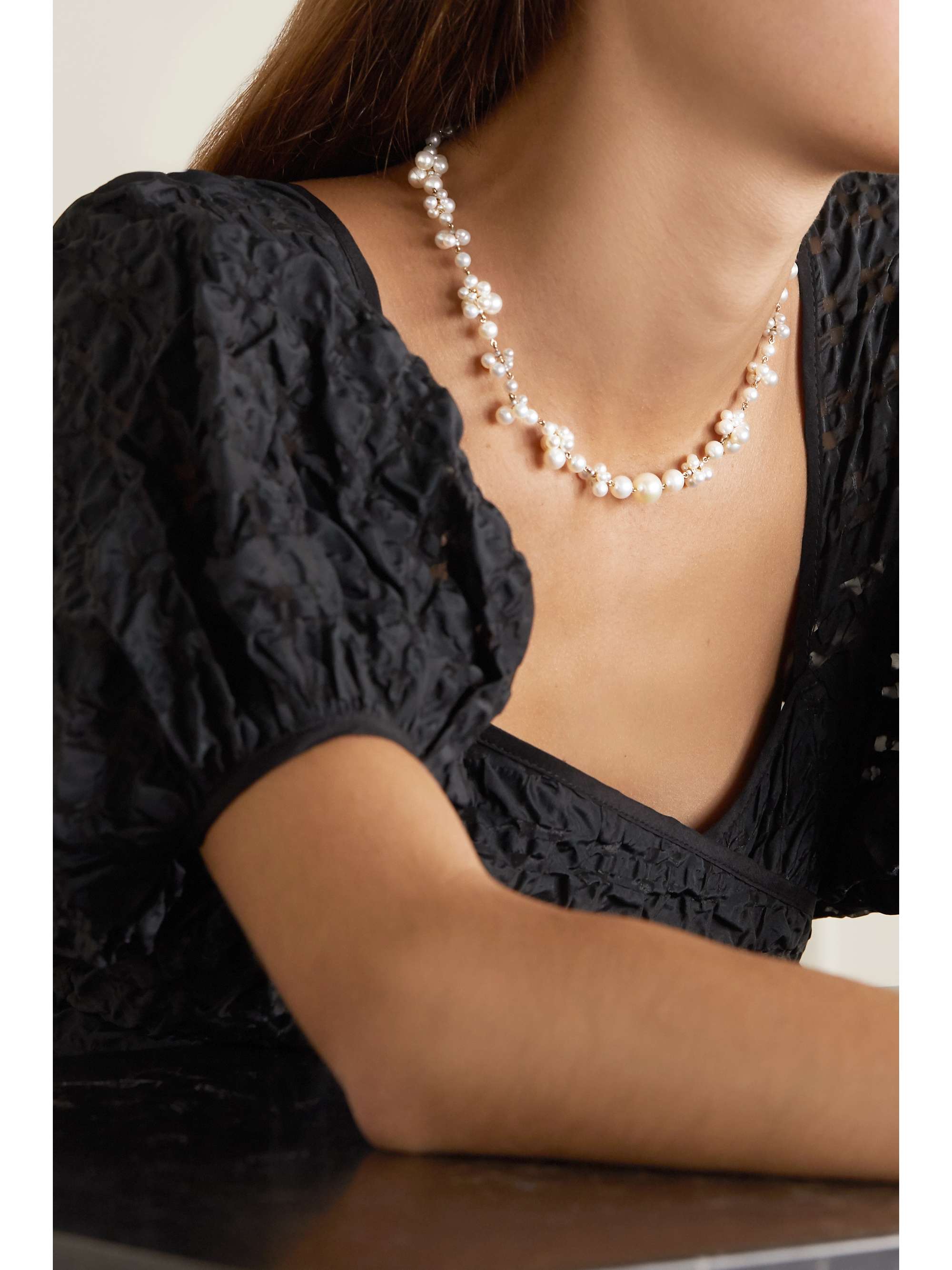 SOPHIE BILLE BRAHE Celli Kette aus 14 Karat Gold mit Perlen