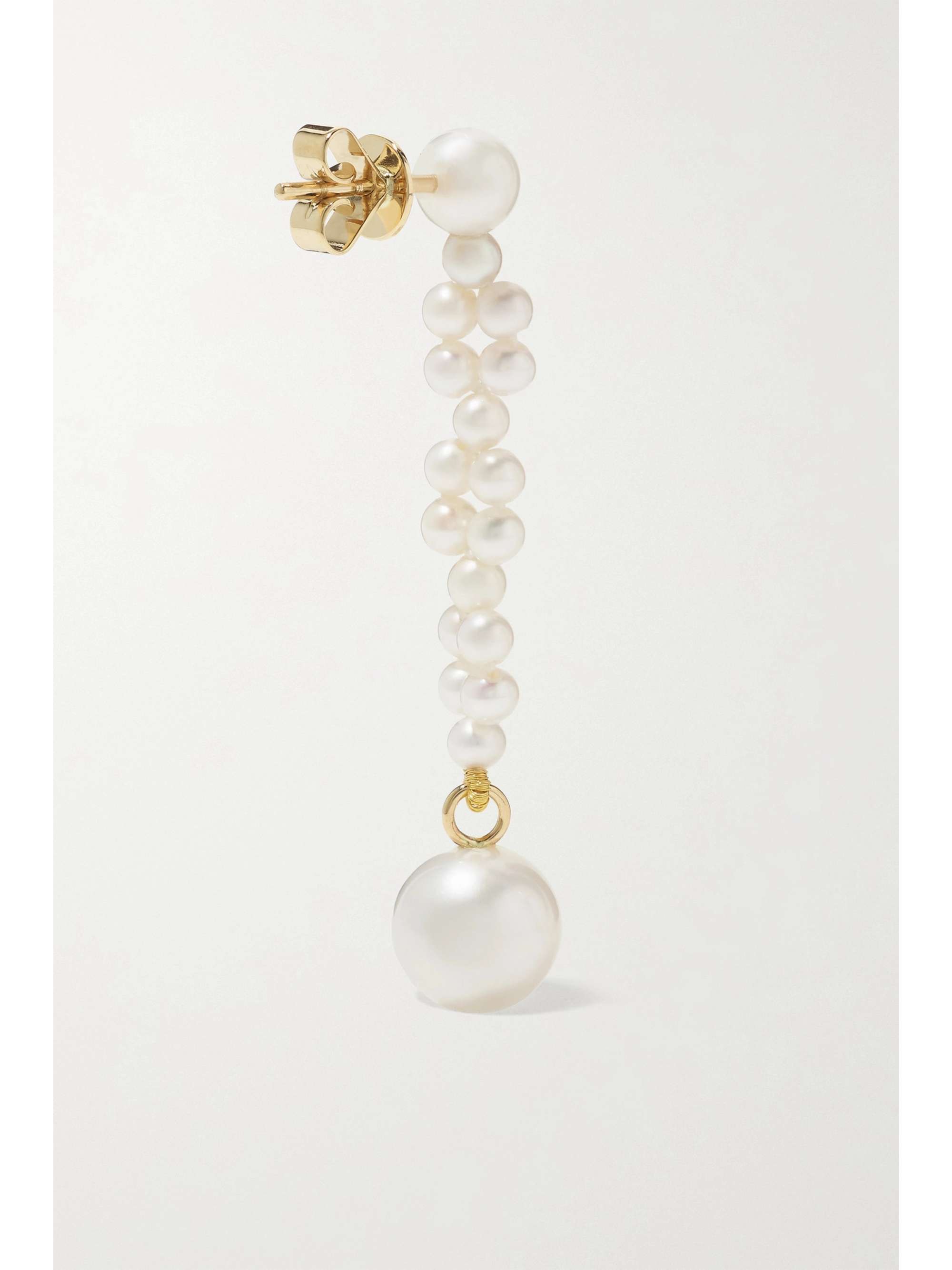 SOPHIE BILLE BRAHE Tressé 14-karat gold pearl earrings