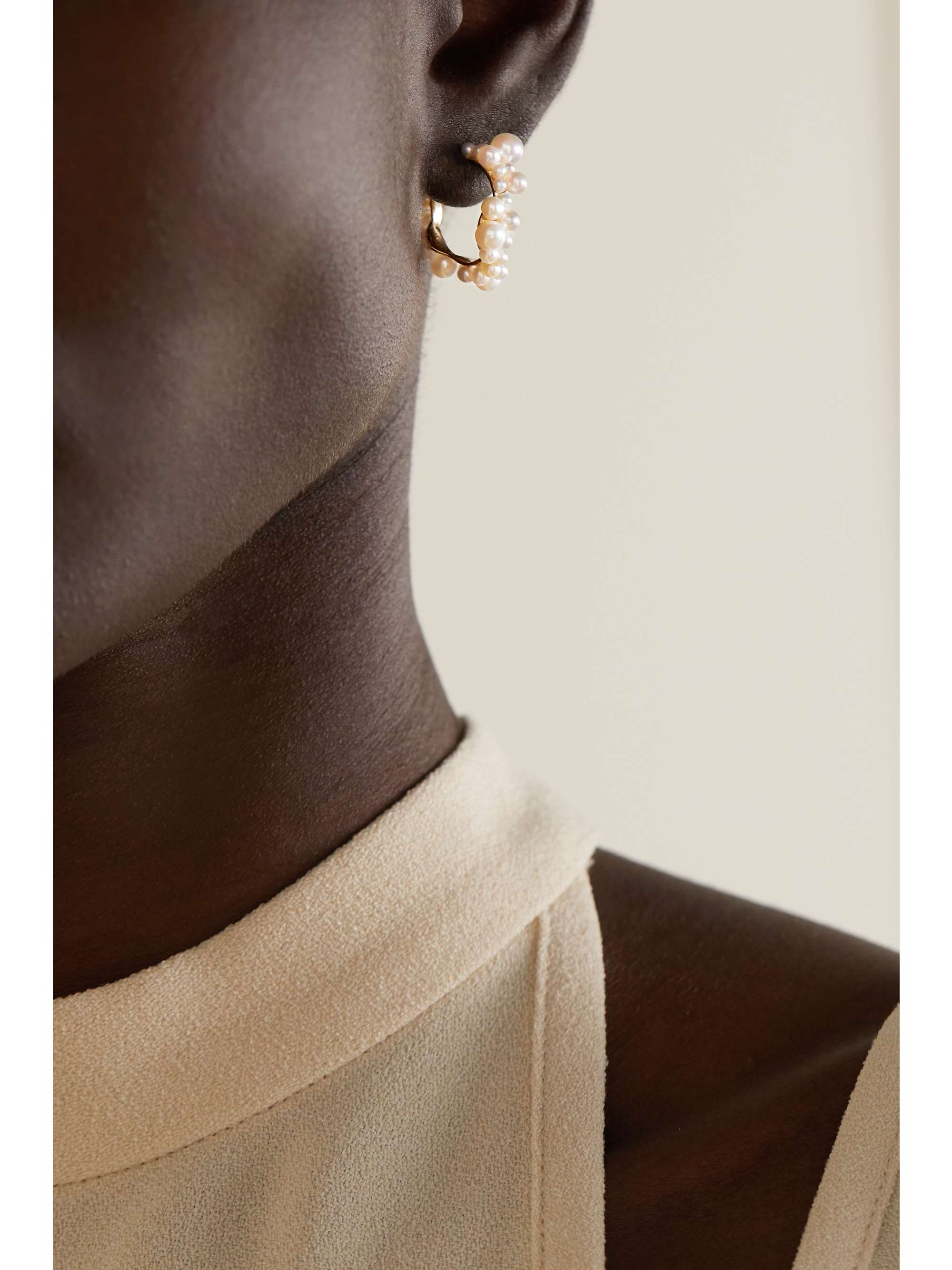 SOPHIE BILLE BRAHE Mary 14-karat gold pearl earrings
