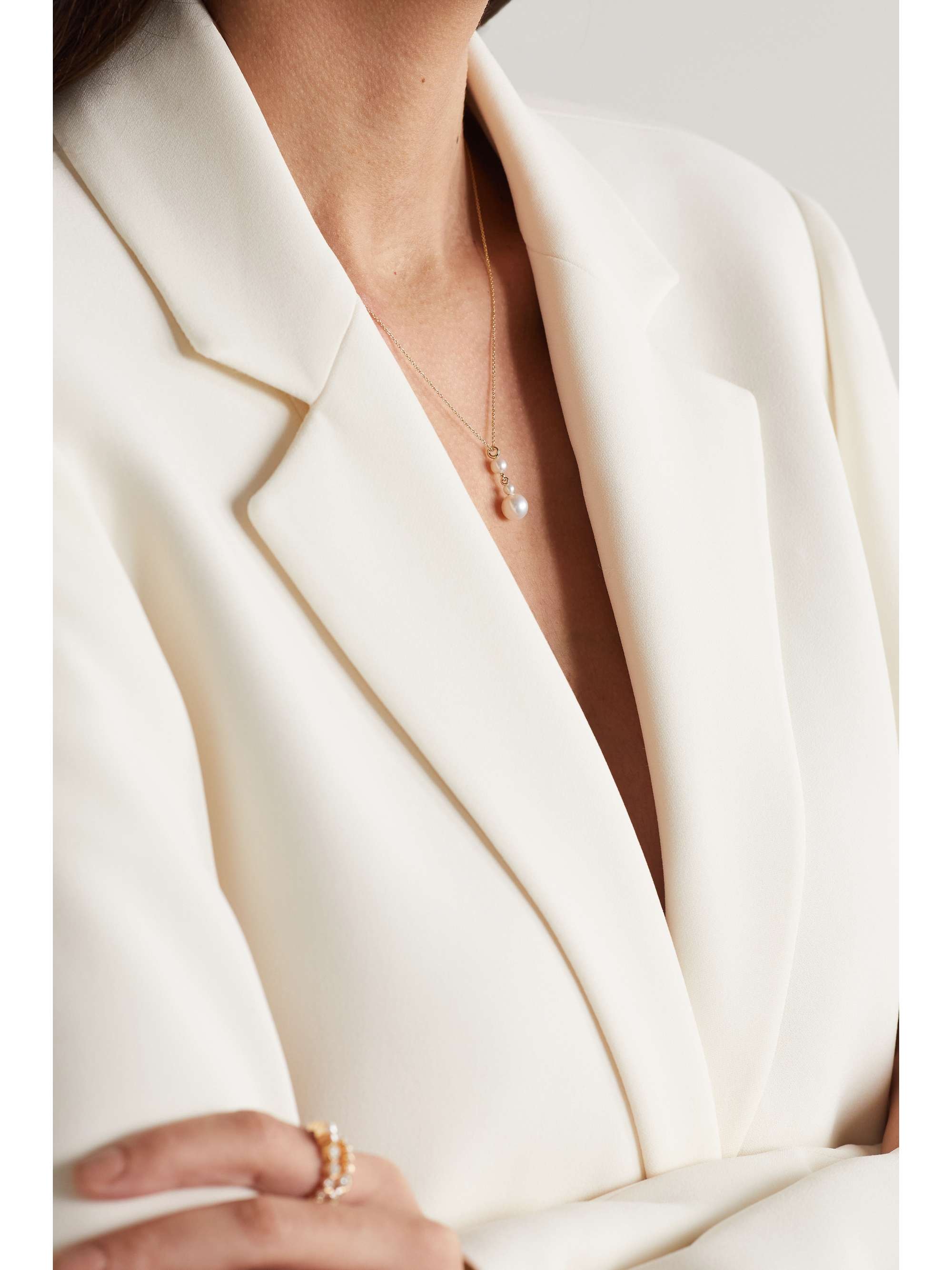 SOPHIE BILLE BRAHE Petite Babylon Elipse 14-karat gold pearl necklace