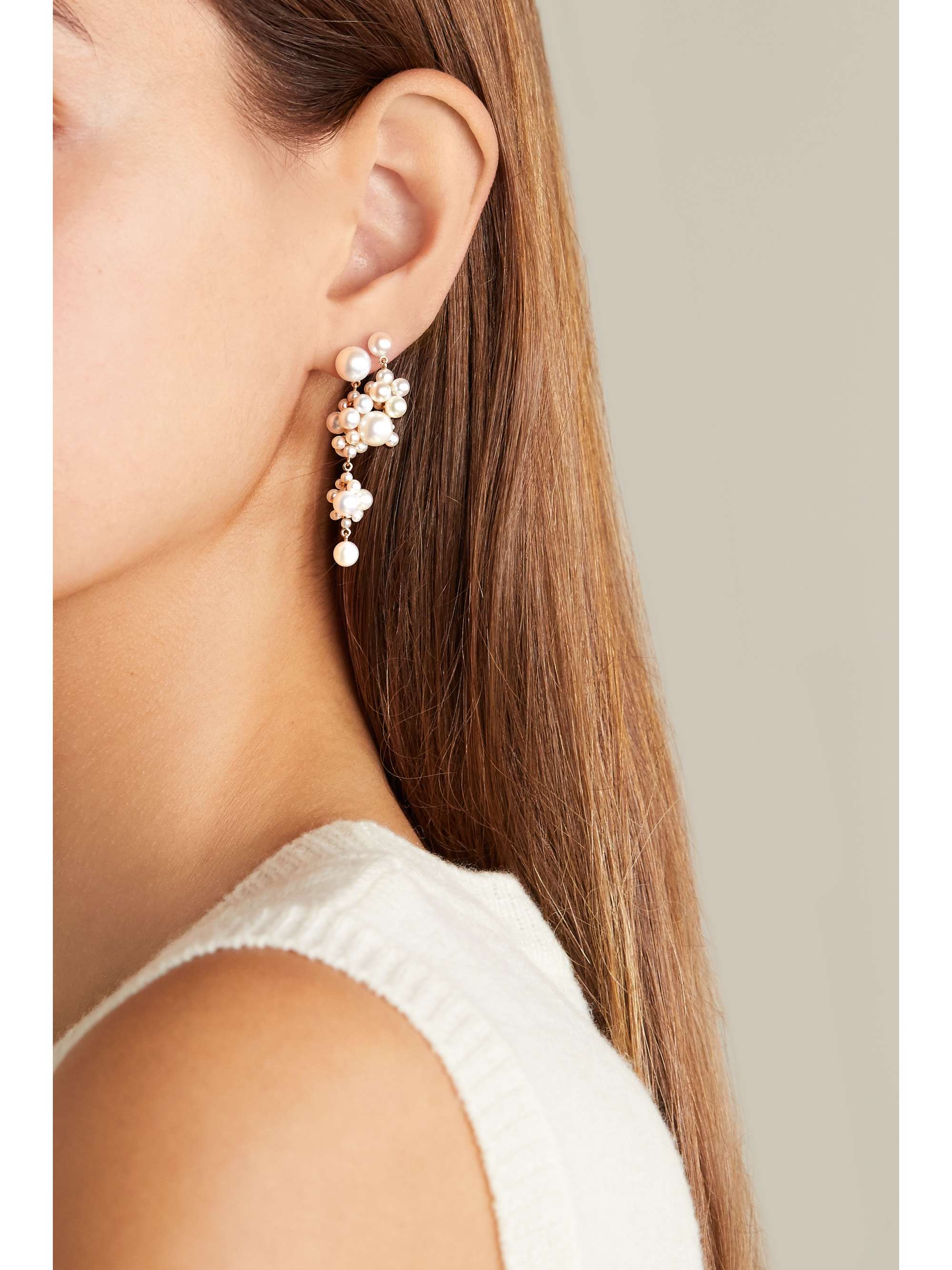 SOPHIE BILLE BRAHE Petite Celli 14-karat gold pearl earring