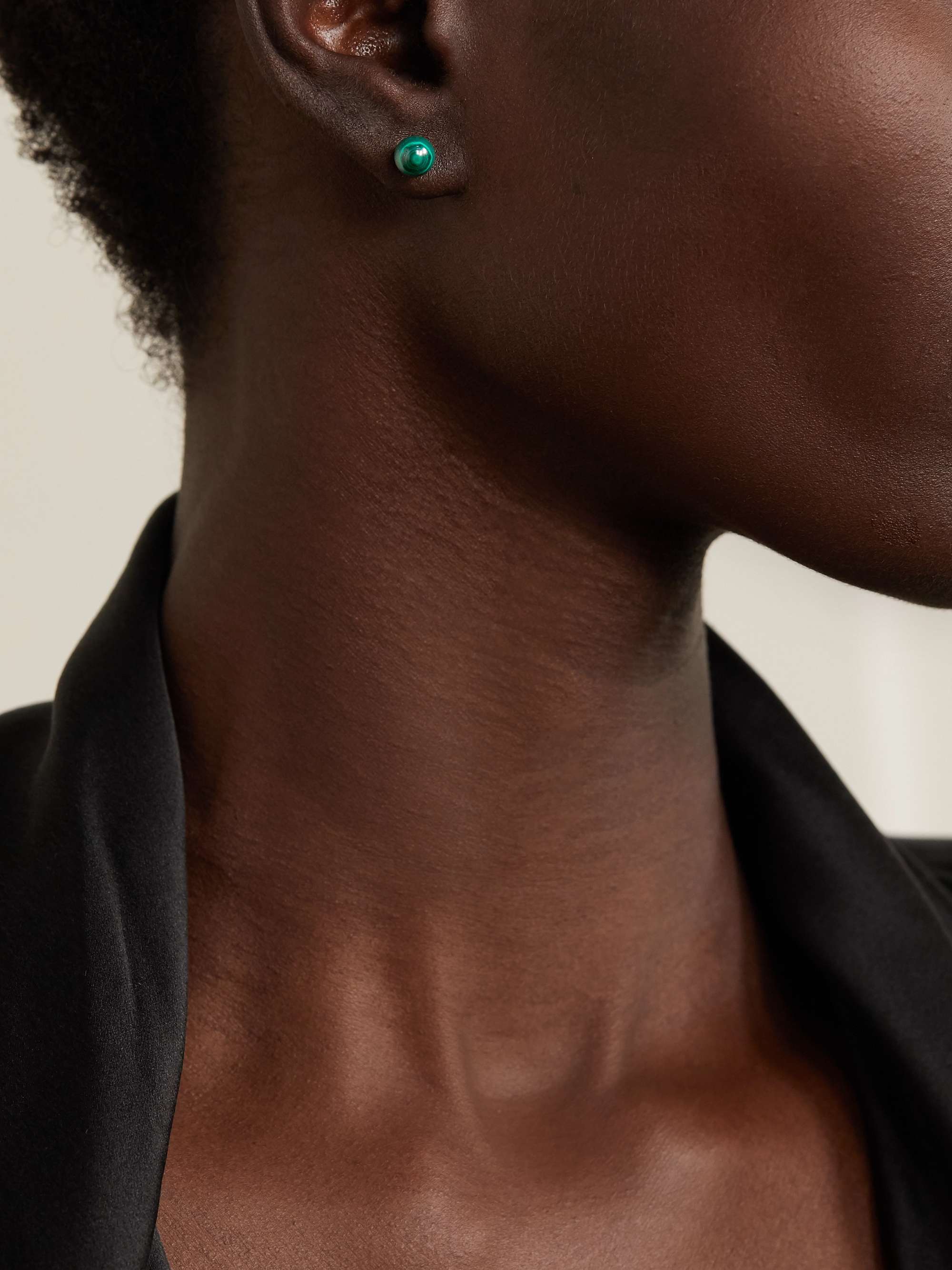 MATEO 14-karat gold malachite earrings
