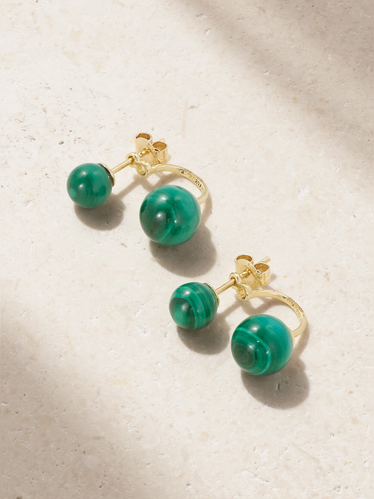 Mateo 14-karat Gold Malachite Earrings