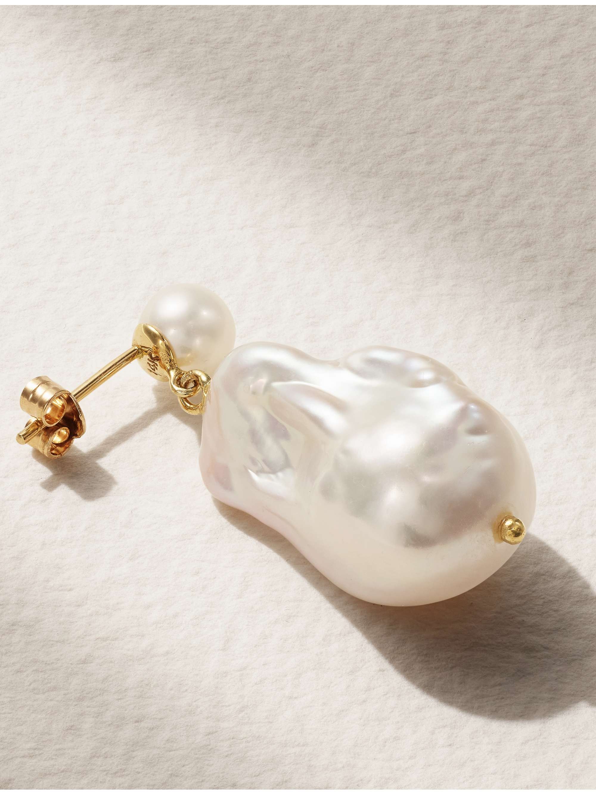 MATEO Duality 14-karat gold pearl earrings