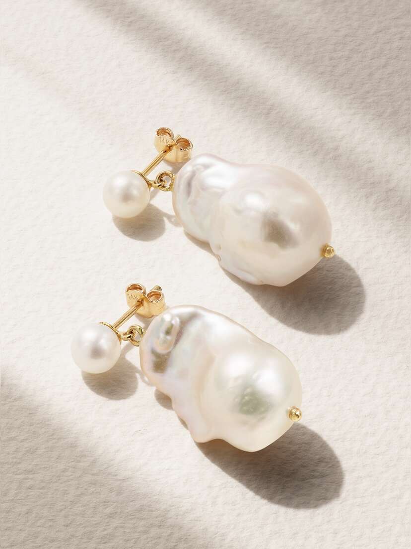 Mateo Duality 14-karat Gold Pearl Earrings