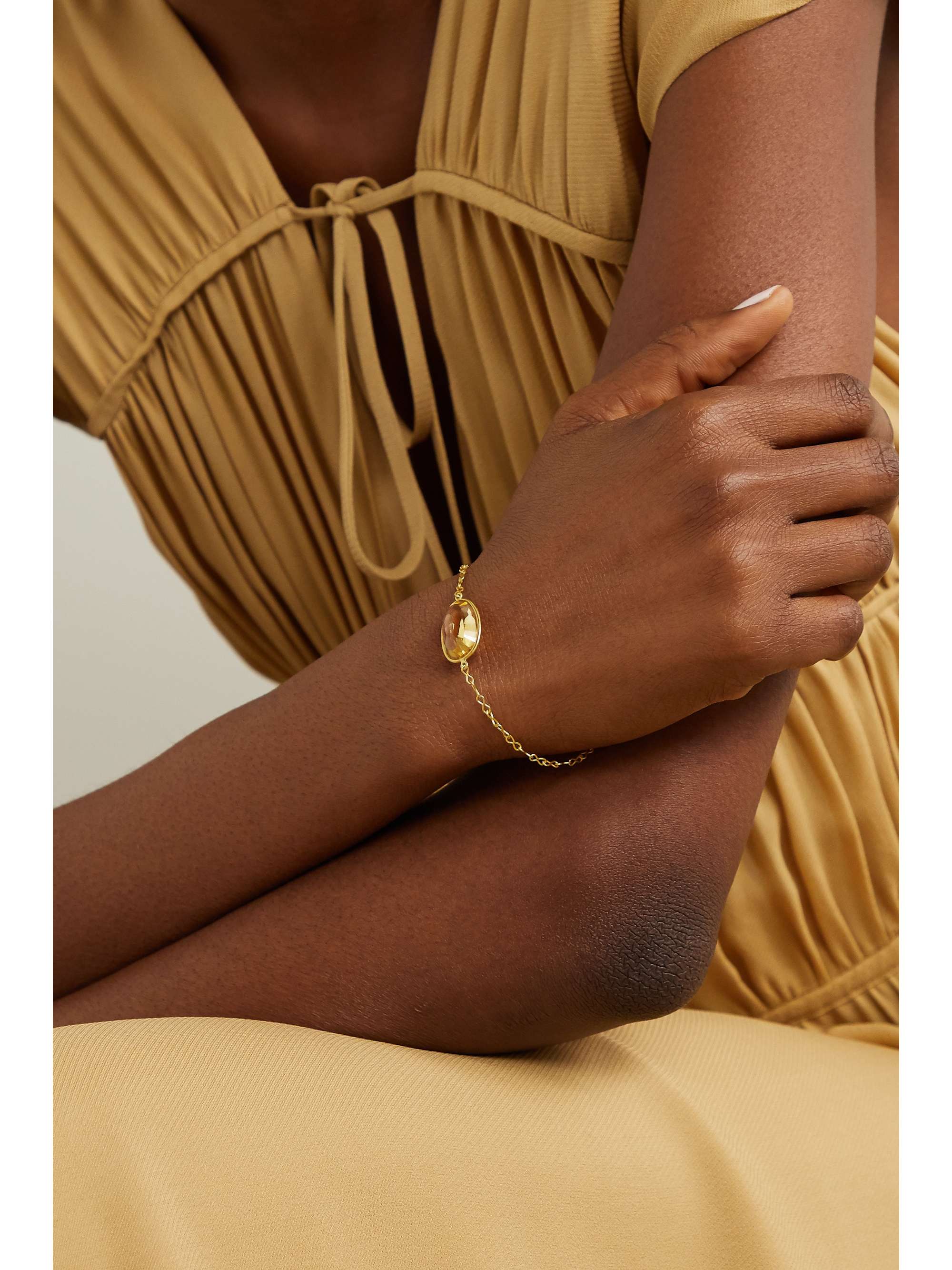 PIPPA SMALL 18-karat gold aquamarine bracelet