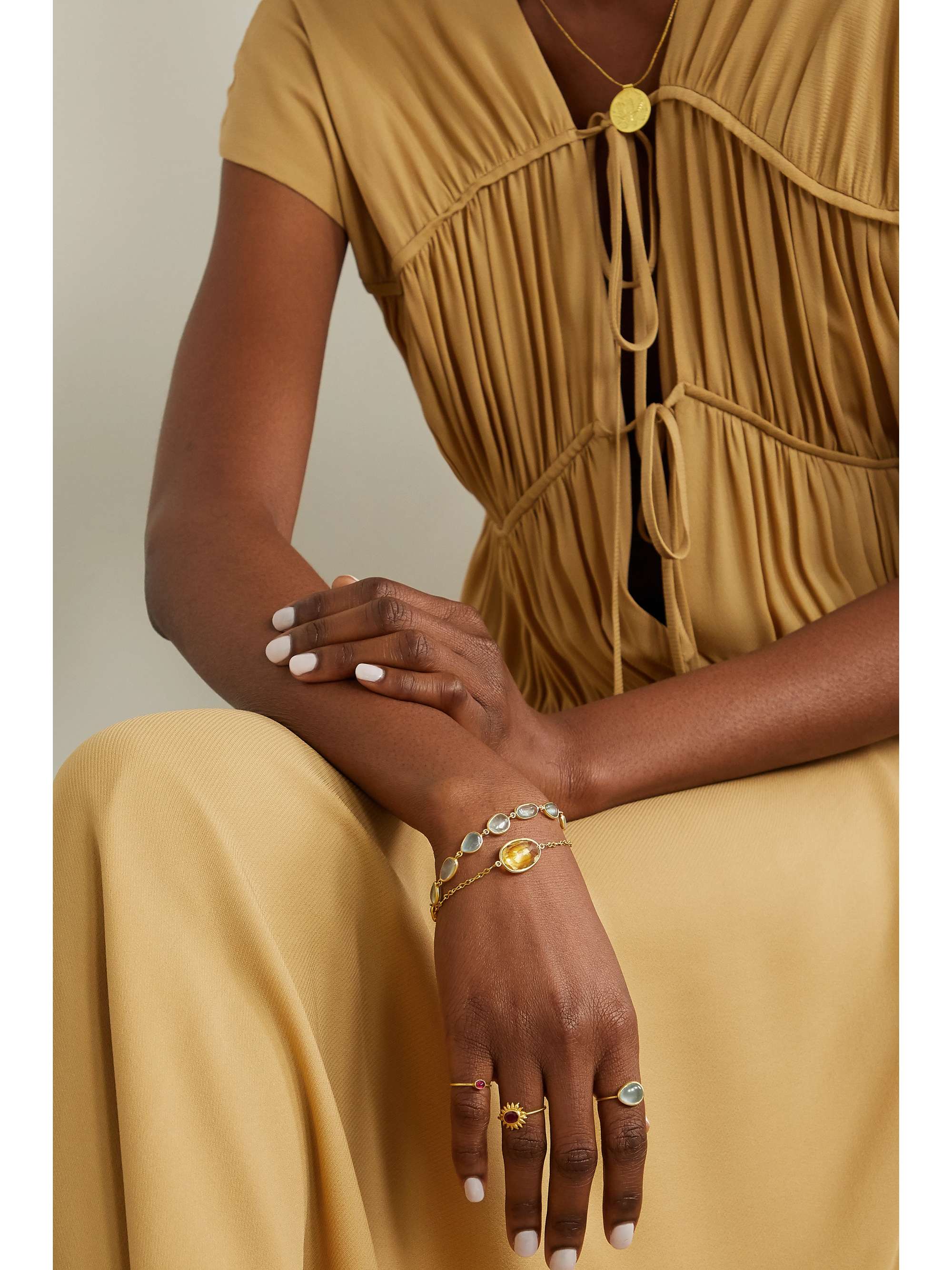 PIPPA SMALL 18-karat gold aquamarine bracelet