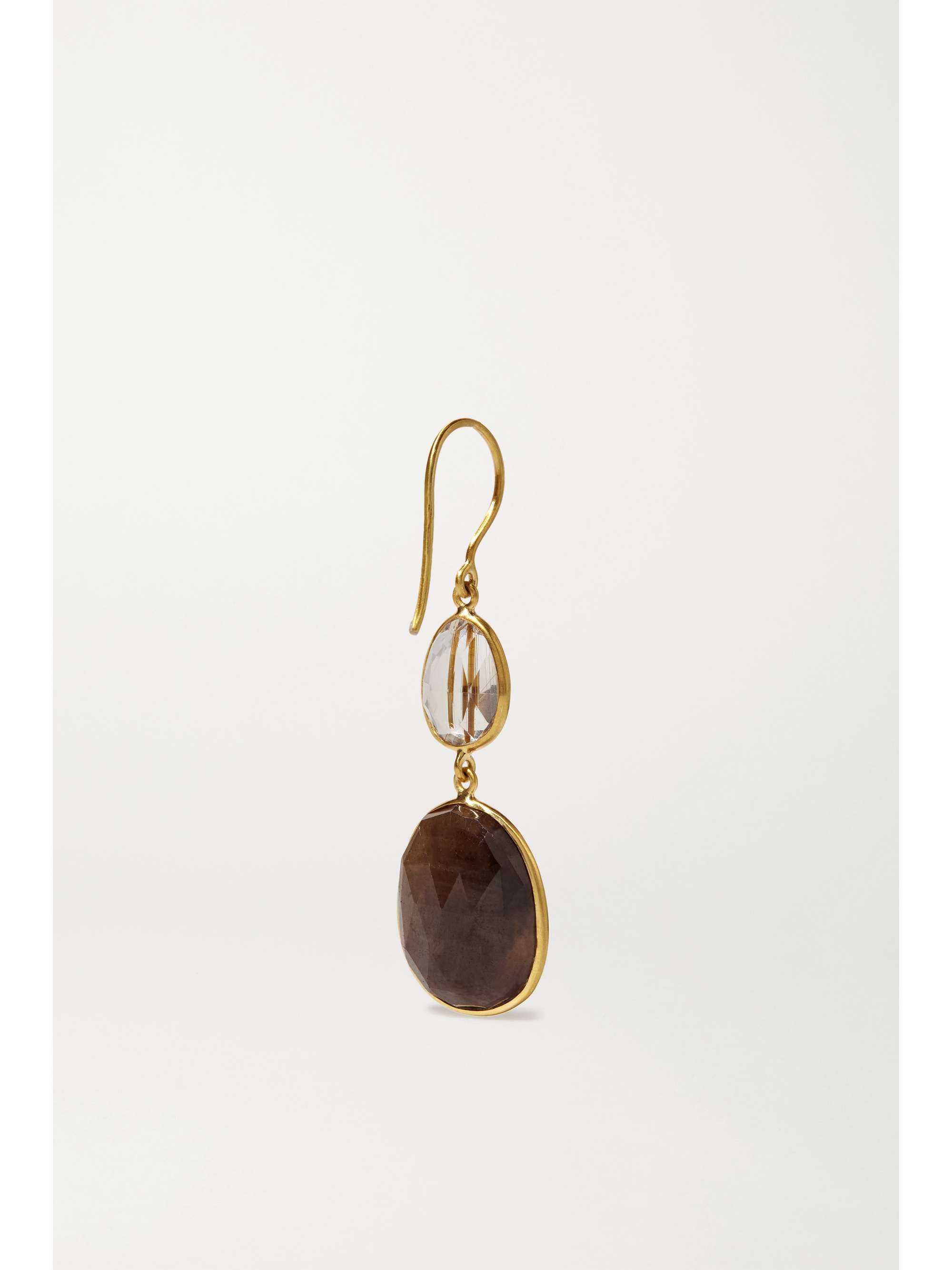 PIPPA SMALL 18-karat gold, sapphire and quartz earrings