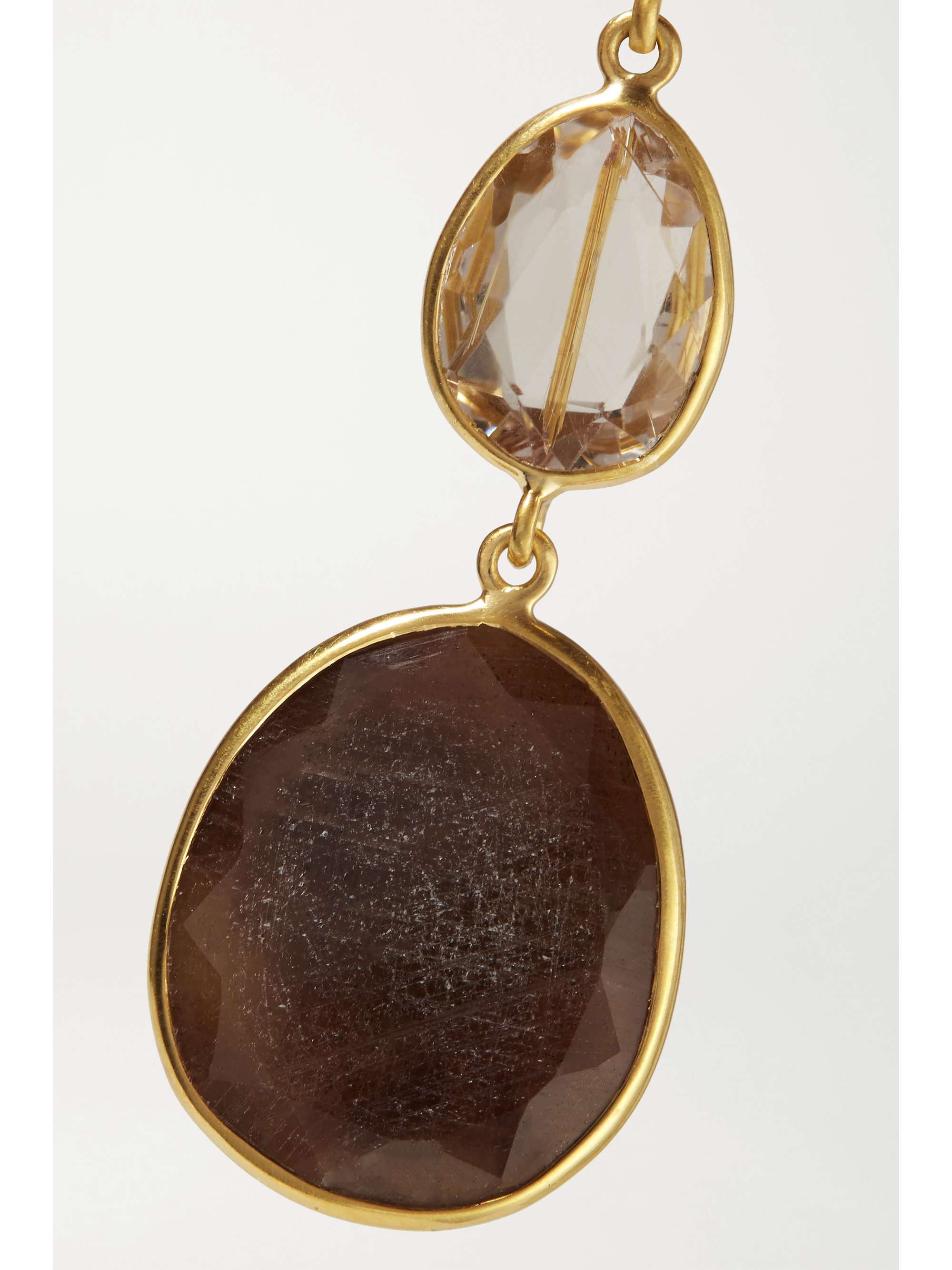 PIPPA SMALL 18-karat gold, sapphire and quartz earrings