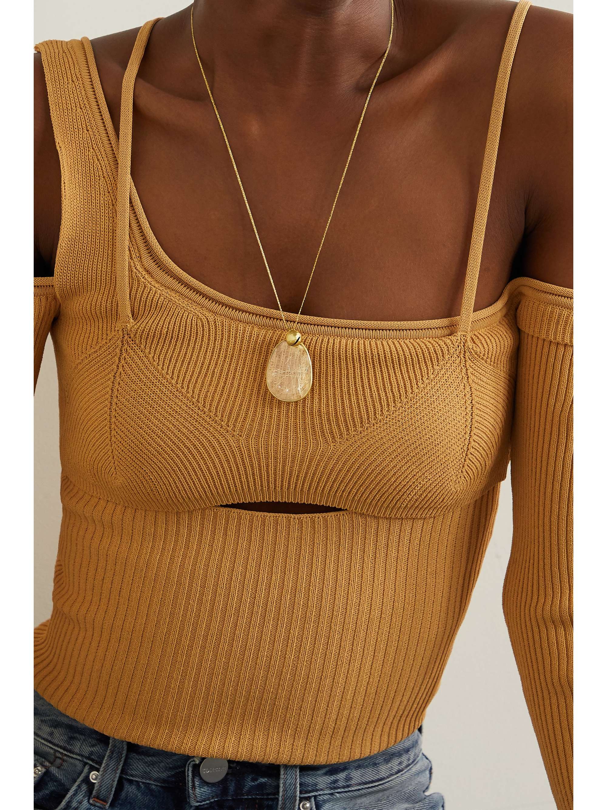 PIPPA SMALL 18-karat gold quartz necklace