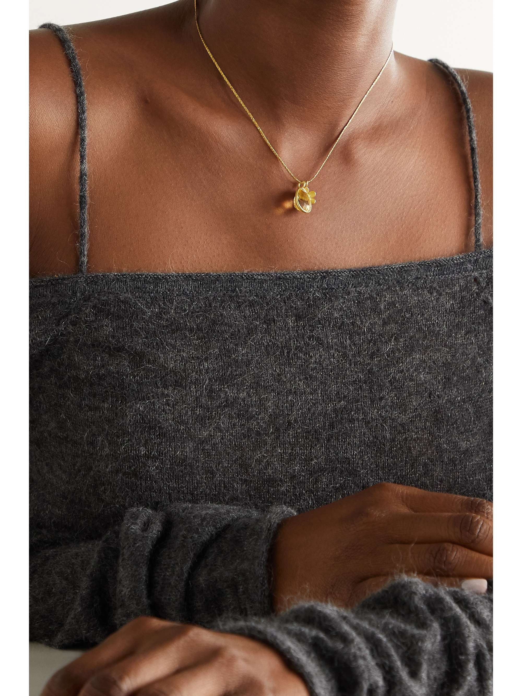 PIPPA SMALL 18-karat gold citrine necklace